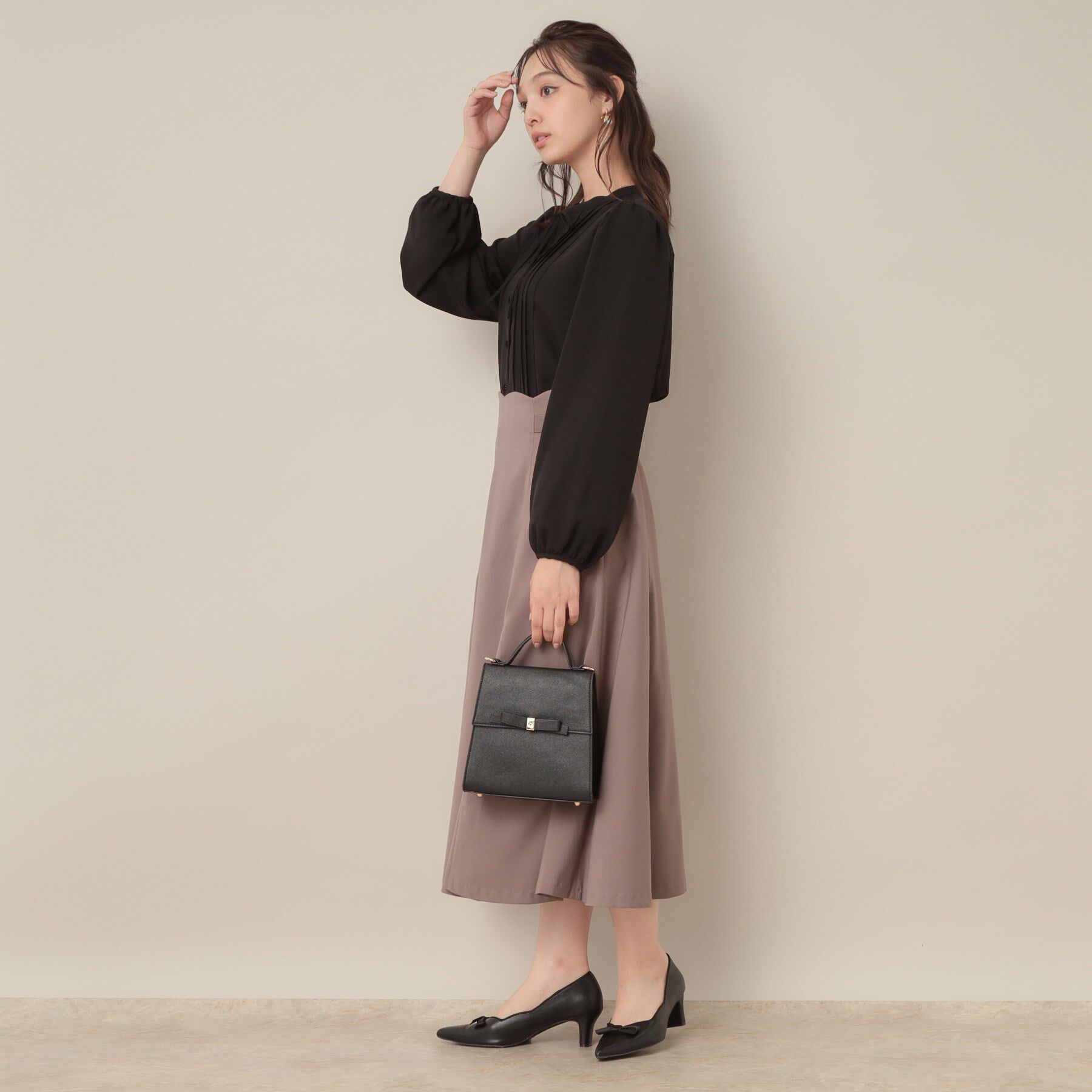 Couture broach「【大人可愛い・通勤】ピンタックレースブラウス」|シャツ・ブラウス|