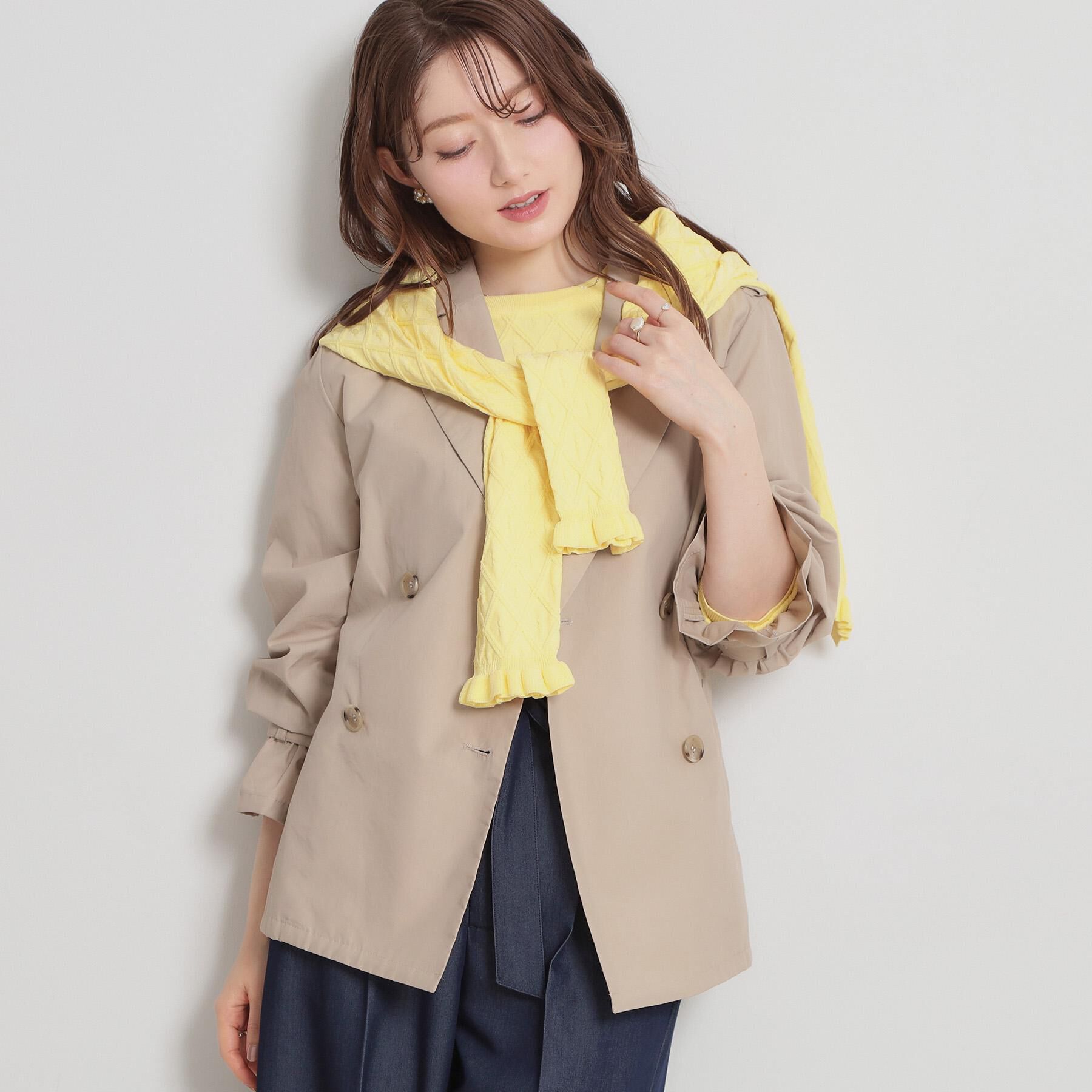 Couture broach「【撥水・洗える】ハーフ トレンチコート」|トレンチコート|