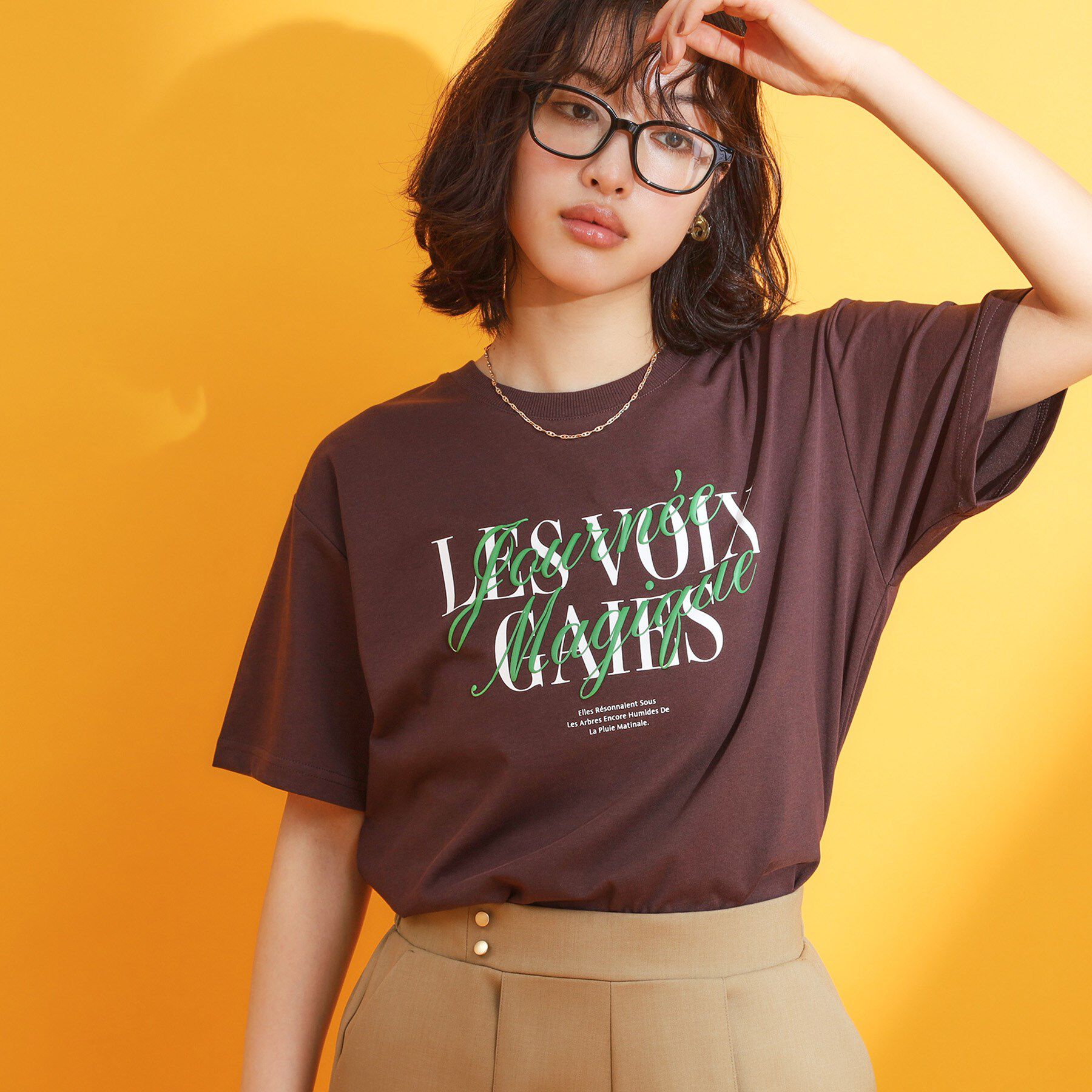 THE SHOP TK「フォトアソートTシャツ【接触冷感/UV/毛玉になりにくい/洗濯機OK】」|Tシャツ・カットソー|ブラウン(043)