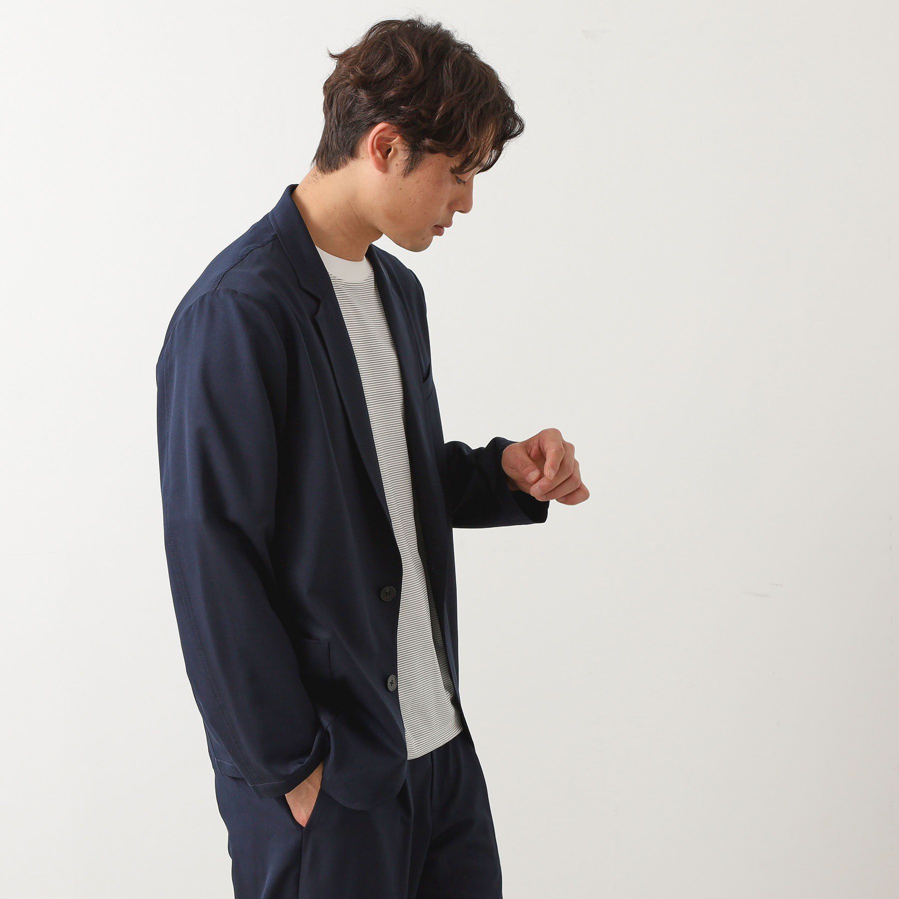 THE SHOP TK「スムースファイバーリラックスジャケット 【セットアップ可／UVカット／イージーケア／洗濯機OK】」|テーラードジャケット|