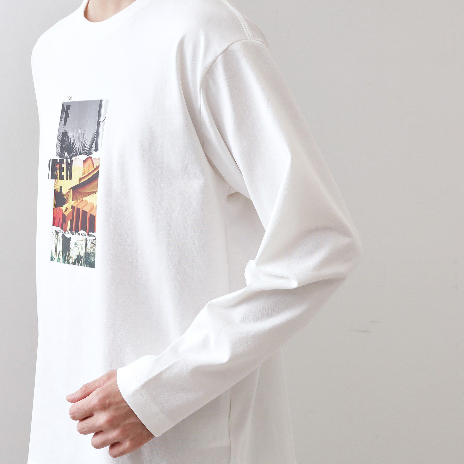 THE SHOP TK「フォトグラフプリント長袖Tシャツ【洗濯機OK】」|Tシャツ・カットソー|