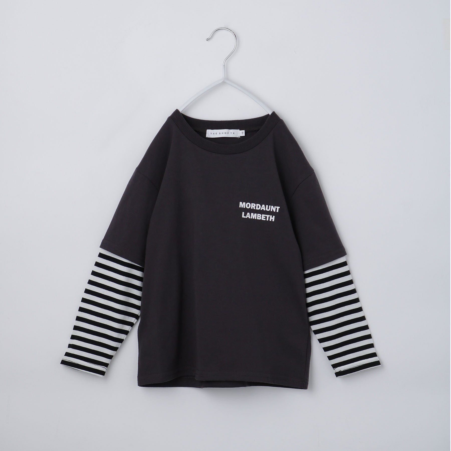 THE SHOP TK「【110－160】レイヤード風デニムアップリケロンTee」|Tシャツ・カットソー|