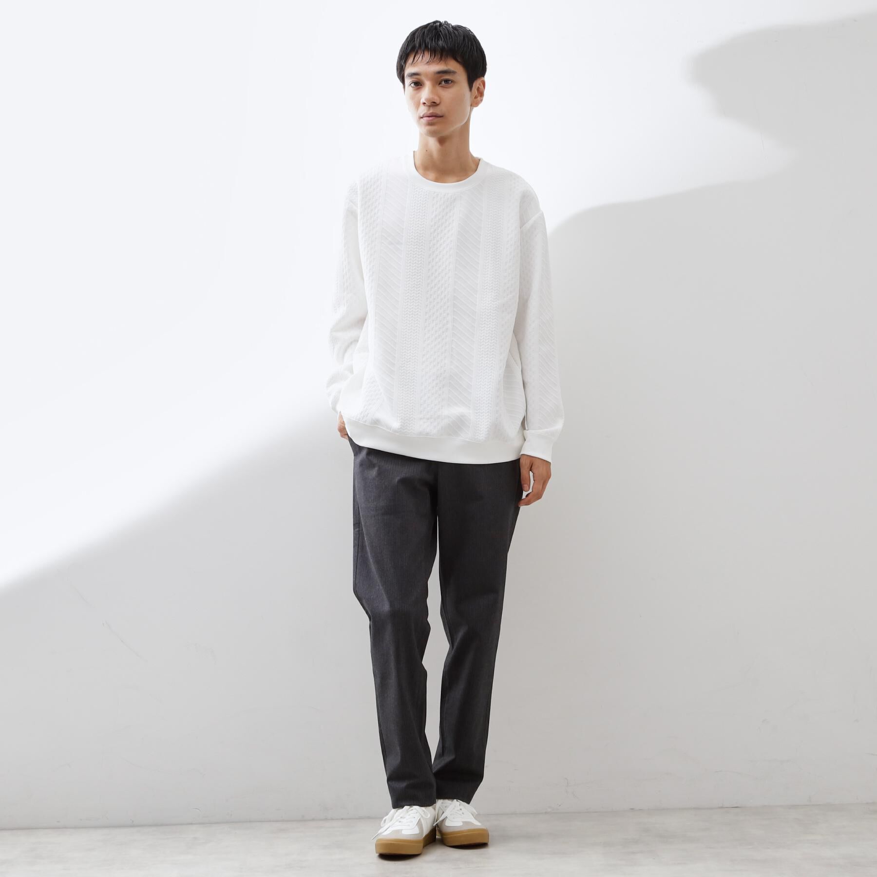 THE SHOP TK「【無地に飽きた方へ】ふくれジャカードスウェット　洗濯機OK/6色展開/ユニセックスでおすすめ！」|パーカー|