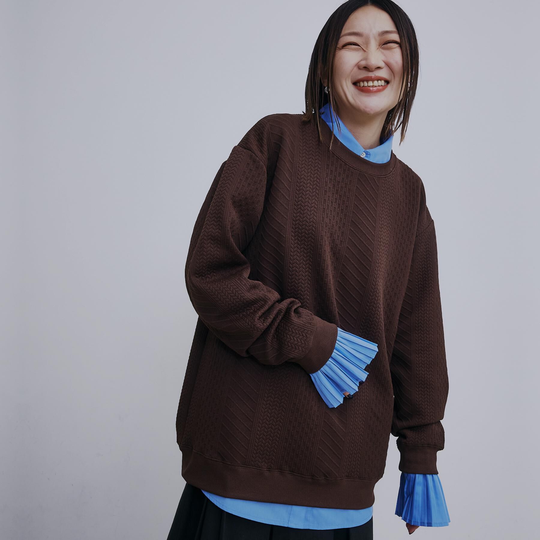 THE SHOP TK「【無地に飽きた方へ】ふくれジャカードスウェット　洗濯機OK/6色展開/ユニセックスでおすすめ！」|パーカー|