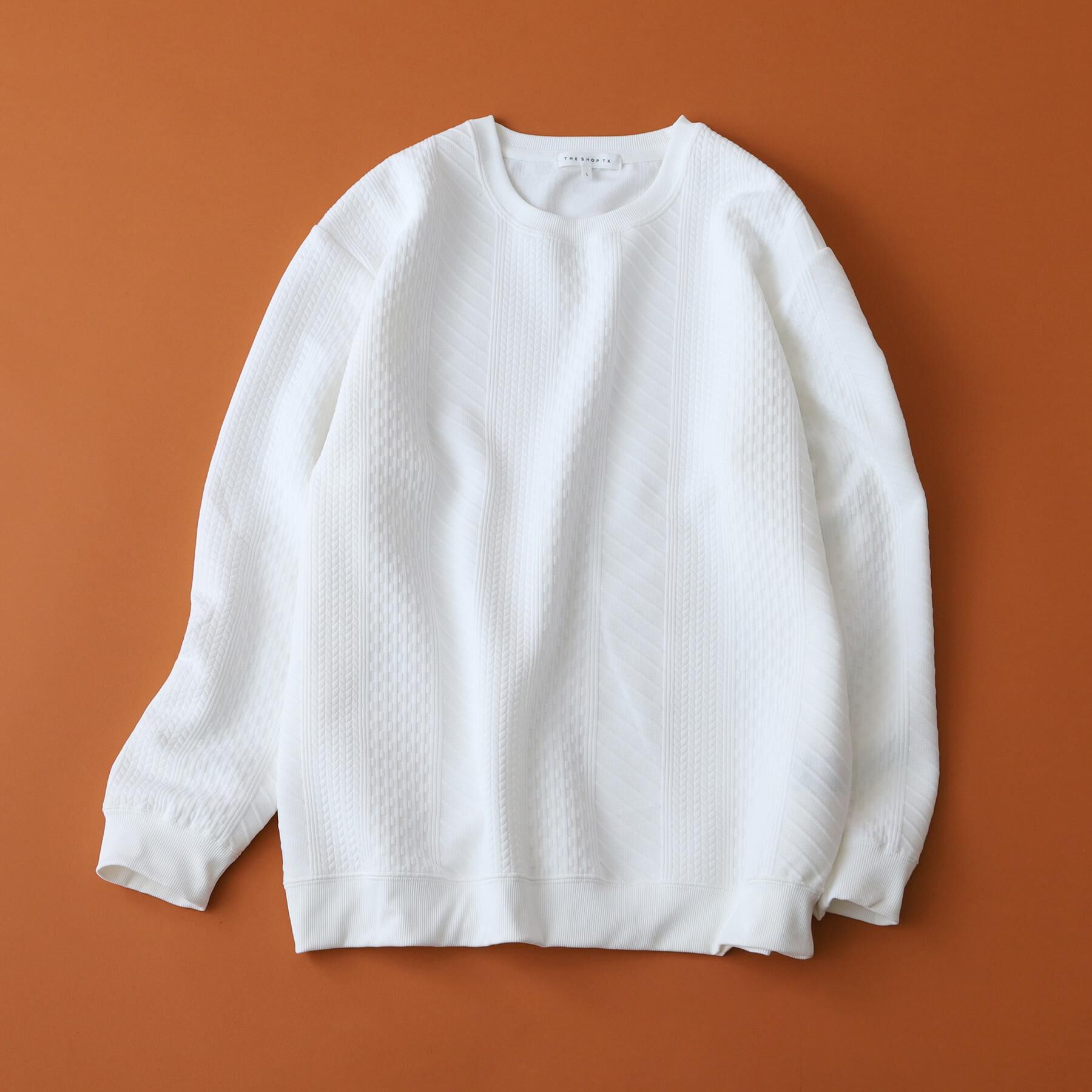 THE SHOP TK「【無地に飽きた方へ】ふくれジャカードスウェット　洗濯機OK/6色展開/ユニセックスでおすすめ！」|パーカー|