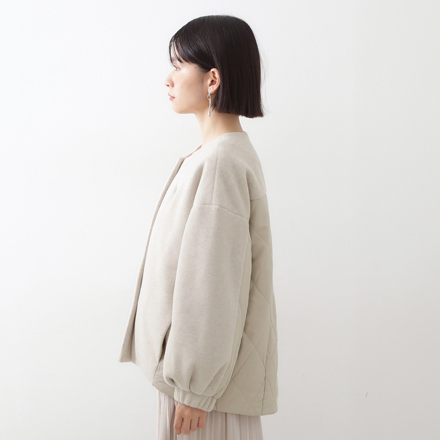 THE SHOP TK「前後で印象が変わる ドッキングノーカラージャケット」|ノーカラージャケット|