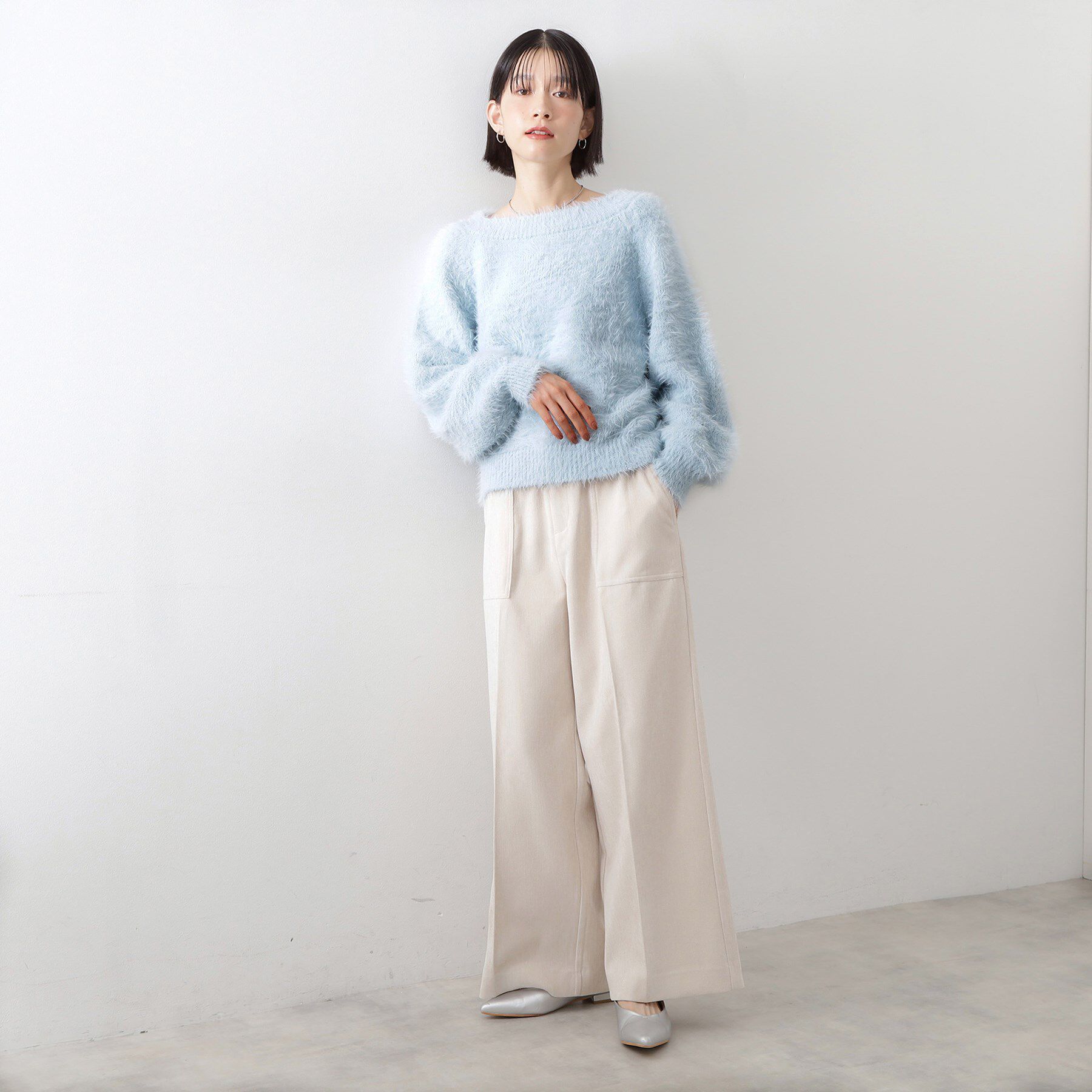 THE SHOP TK「着るたびときめく ふんわりフェザーシャギーニット」|ニット・セーター|