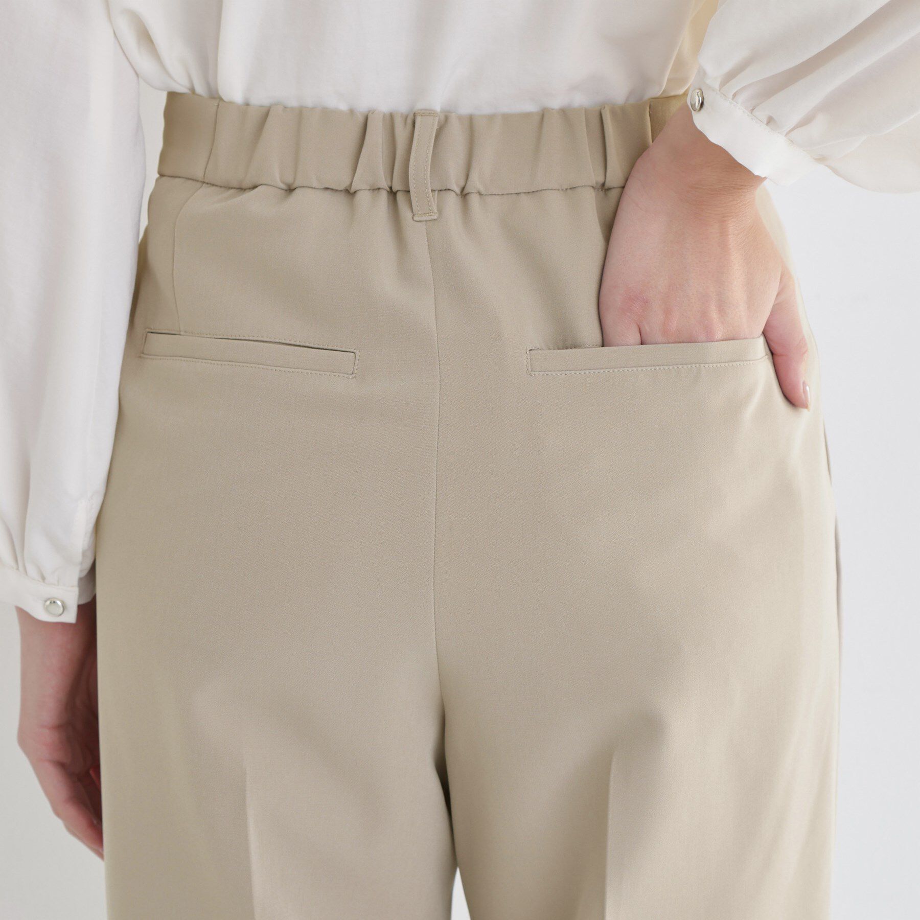 THE SHOP TK「【通勤スタイルに】美脚シルエット ダブルクロステーパードパンツ/セットアップ可」|その他|
