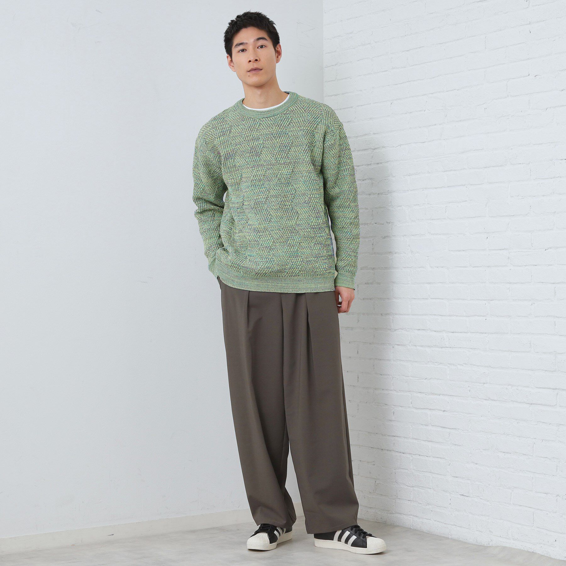 THE SHOP TK「【頑張りすぎないオシャレ】ミックスヤーンニット　洗濯機OK／軽量」|ニット・セーター|