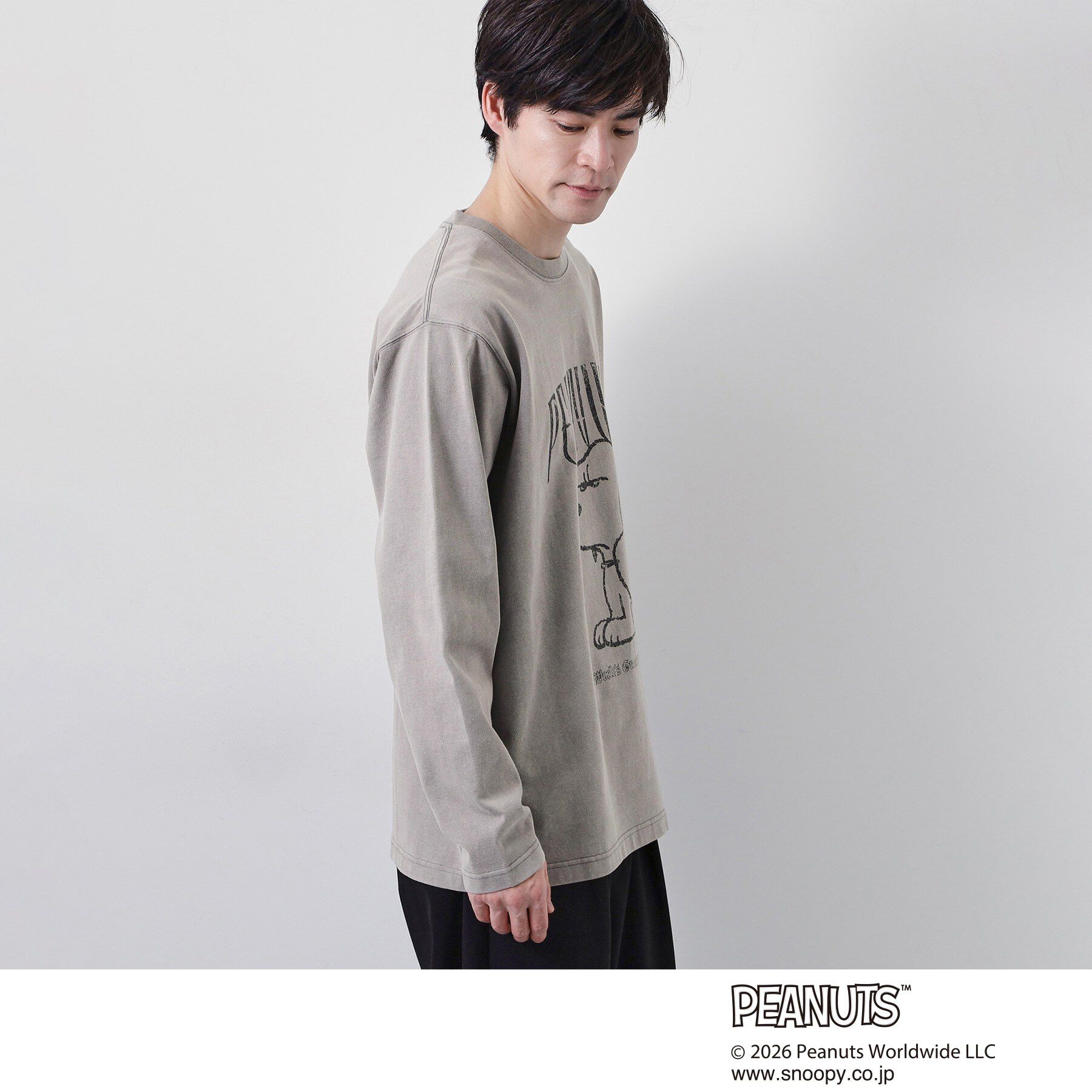 THE SHOP TK「PEANUTS ／ ピーナッツ スヌーピー ヴィンテージ風プリント長袖Tシャツ」|Tシャツ・カットソー|