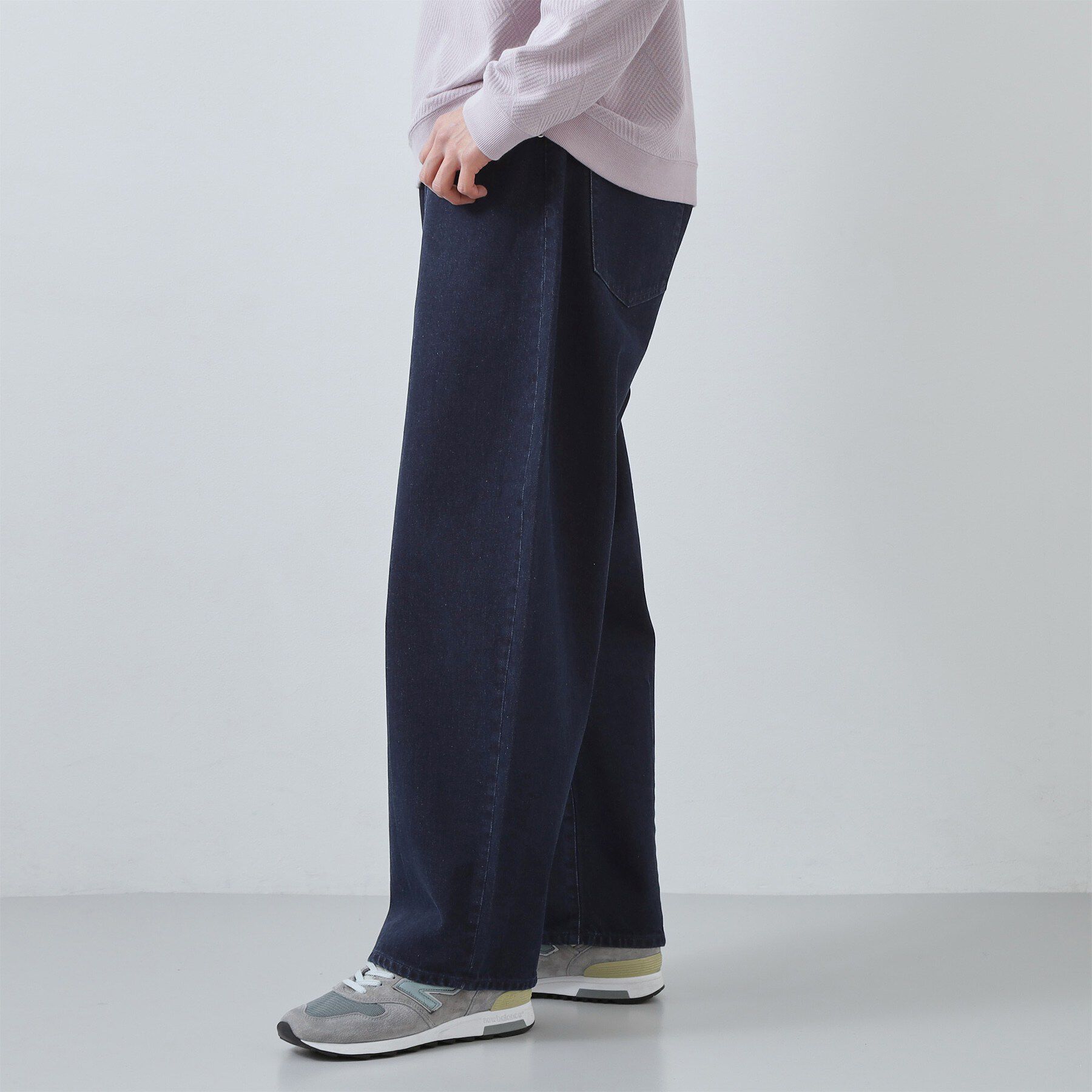 THE SHOP TK「【半歩先のオシャレ】デニムカーブパンツ　セットアップ可/洗濯機OK」|デニム|