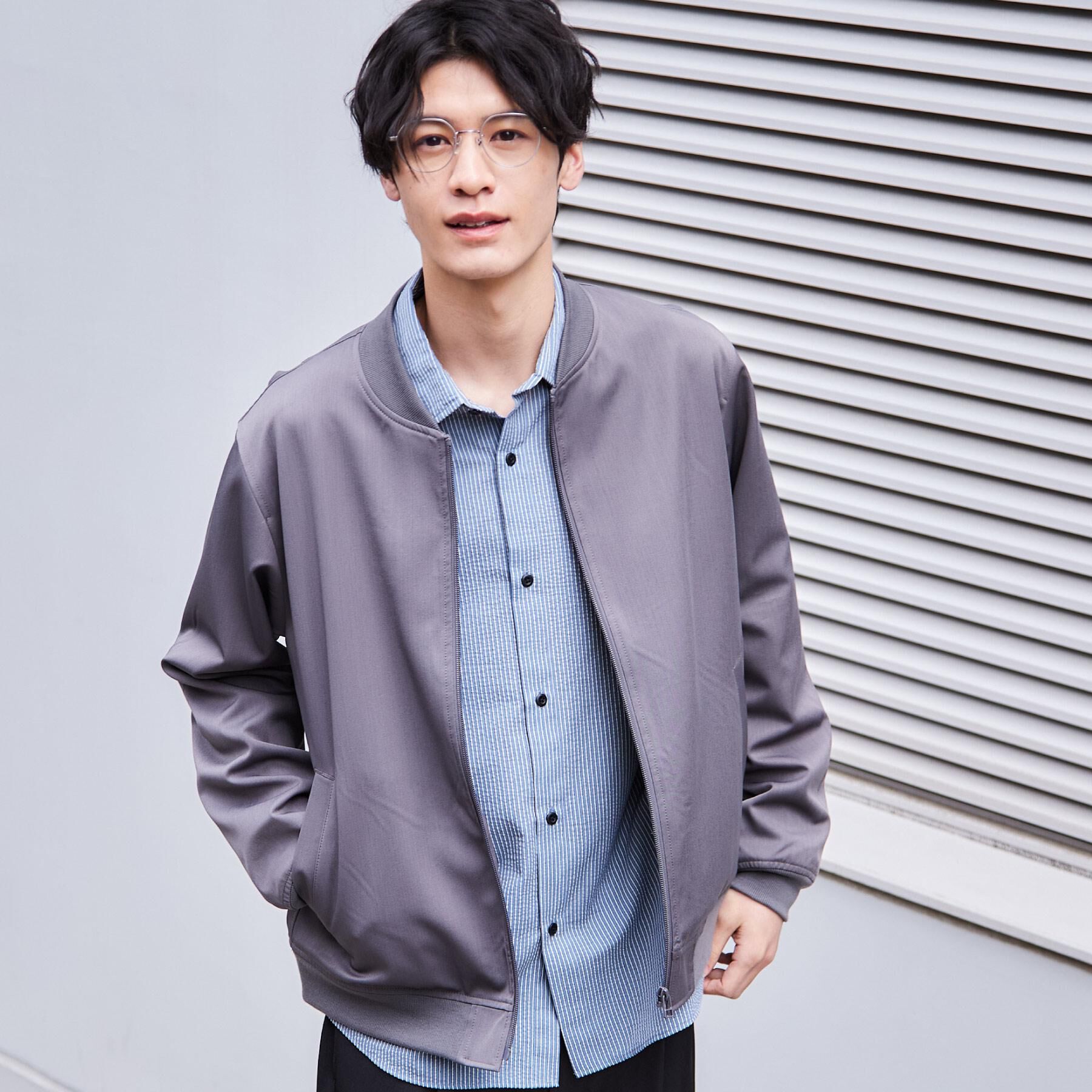 THE SHOP TK「FLEX LINE ストレッチリブブルゾン　ストレッチ/防シワ/マシンウォッシャブル/セットアップ可」|ブルゾン・スタジャン|