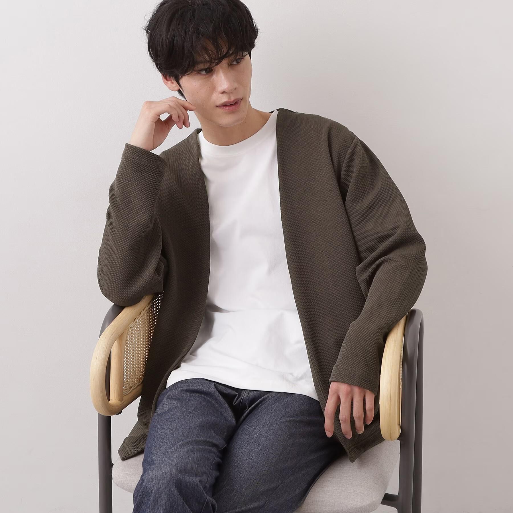 THE SHOP TK「【2点セット】カーディガン＋半袖Tシャツ 洗濯機OK」|カーディガン|