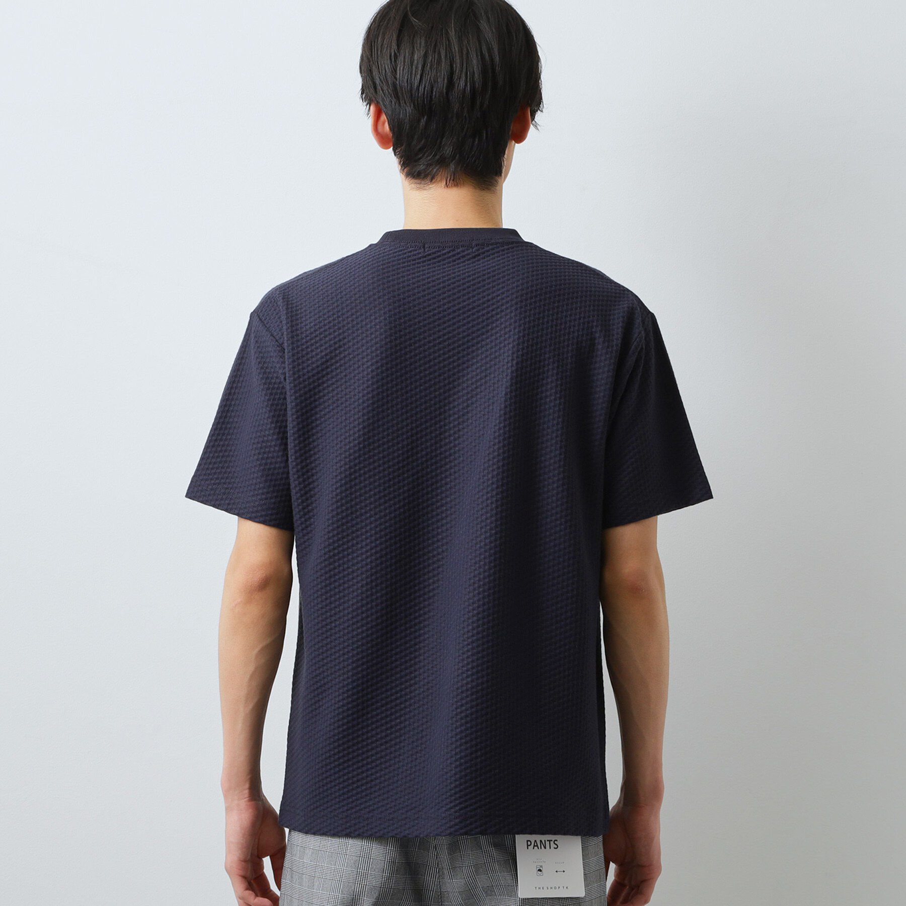THE SHOP TK「【カジュアルすぎないキレイめTシャツ】ハニカム リンクス半袖Tシャツ 洗濯機OK」|Tシャツ・カットソー|