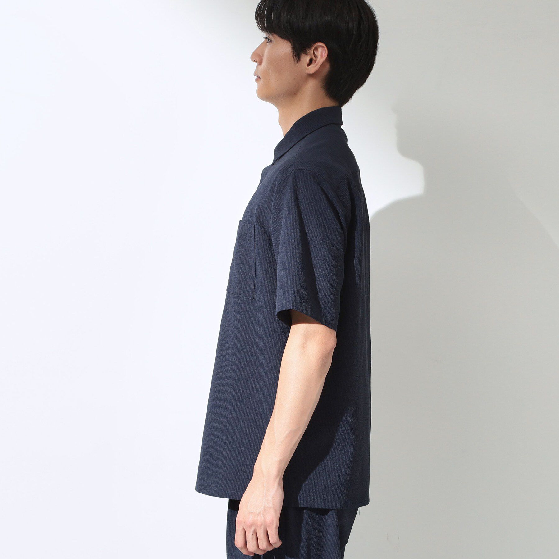 THE SHOP TK「マイクロ シアサッカー 半袖シャツ 洗濯機OK／セットアップ可」|シャツ・ブラウス|