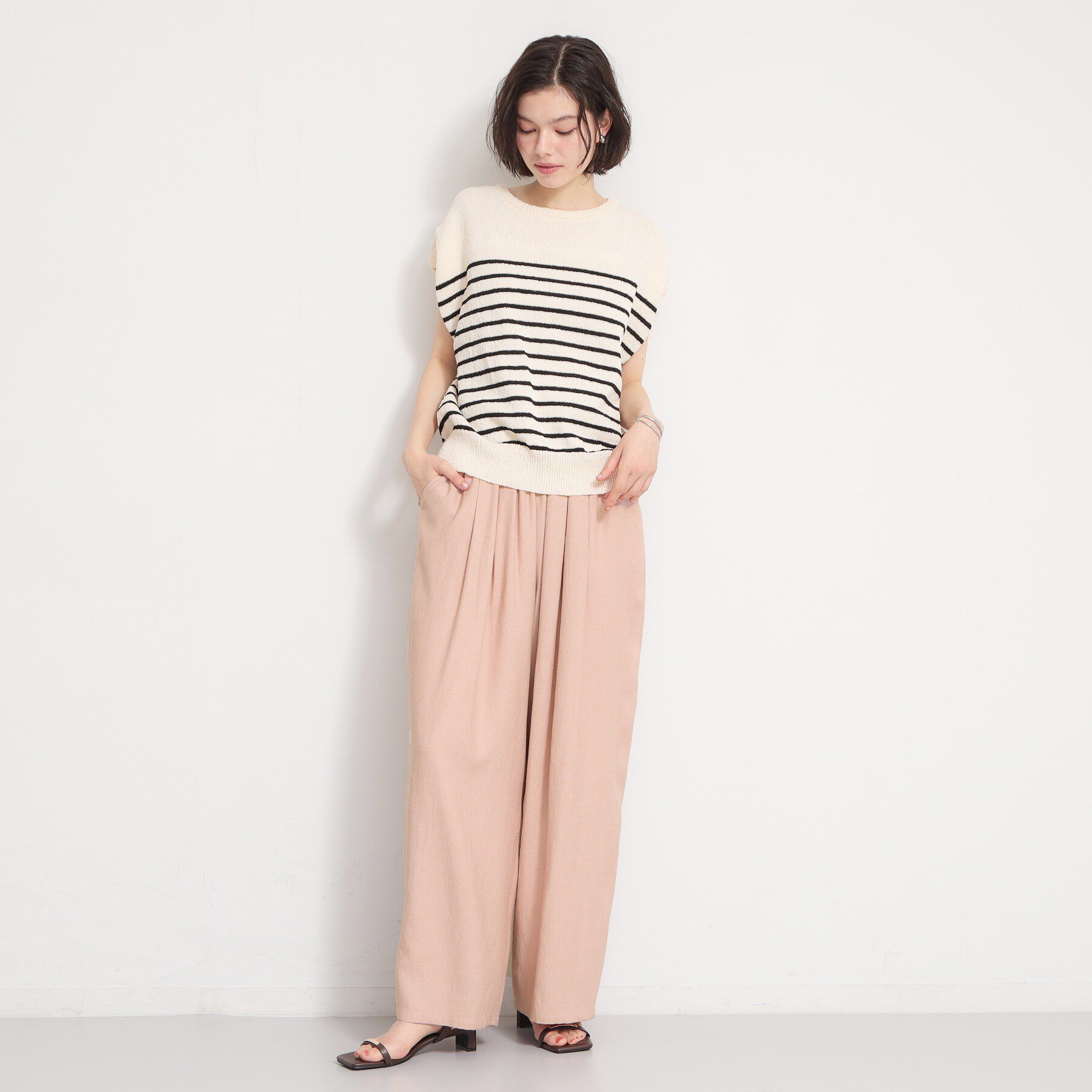 THE SHOP TK「さらりと心地よい リネンライクワイドパンツ」|その他|