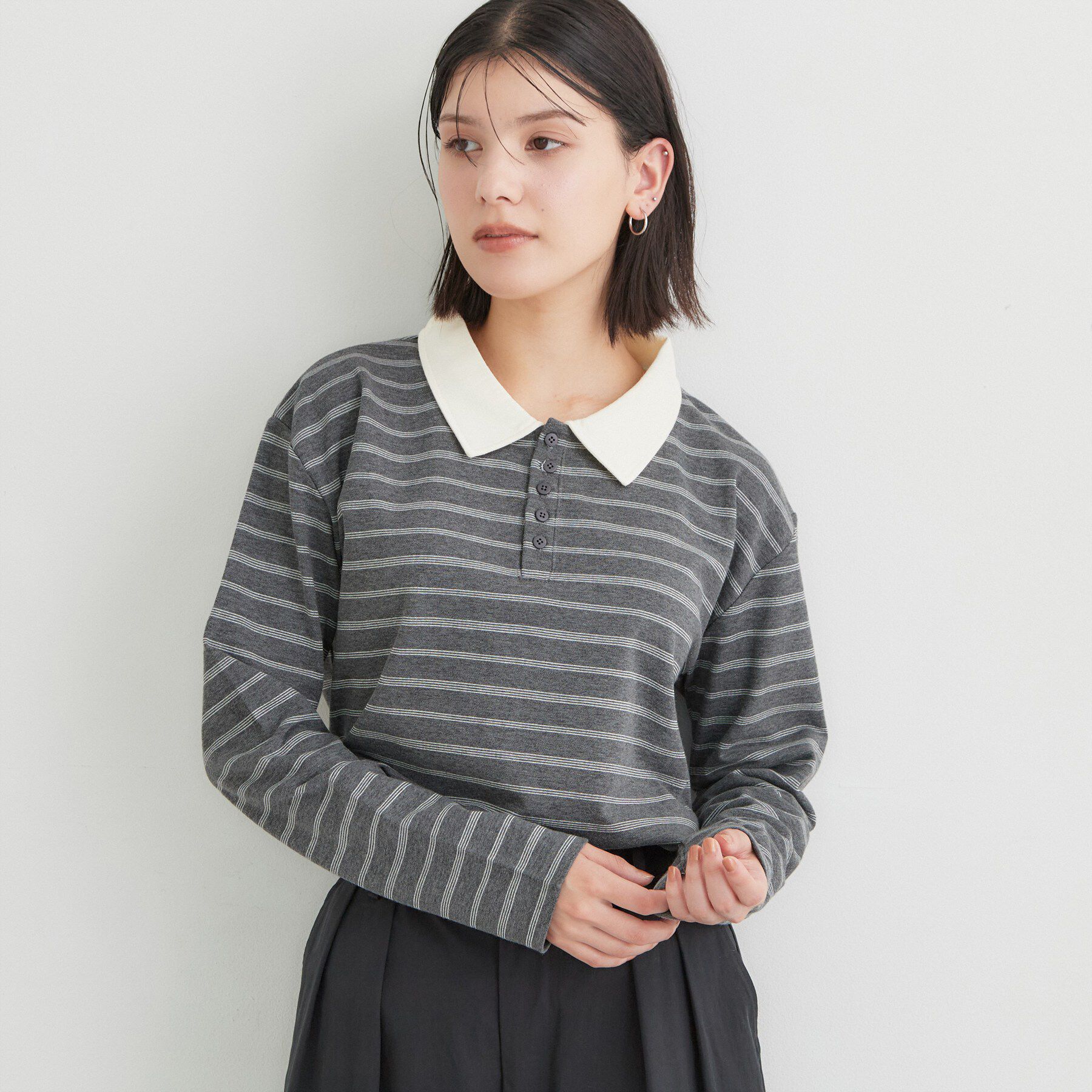 THE SHOP TK「【洗濯機OK】レトロな雰囲気漂う ボーダーポロシャツ」|ポロシャツ|