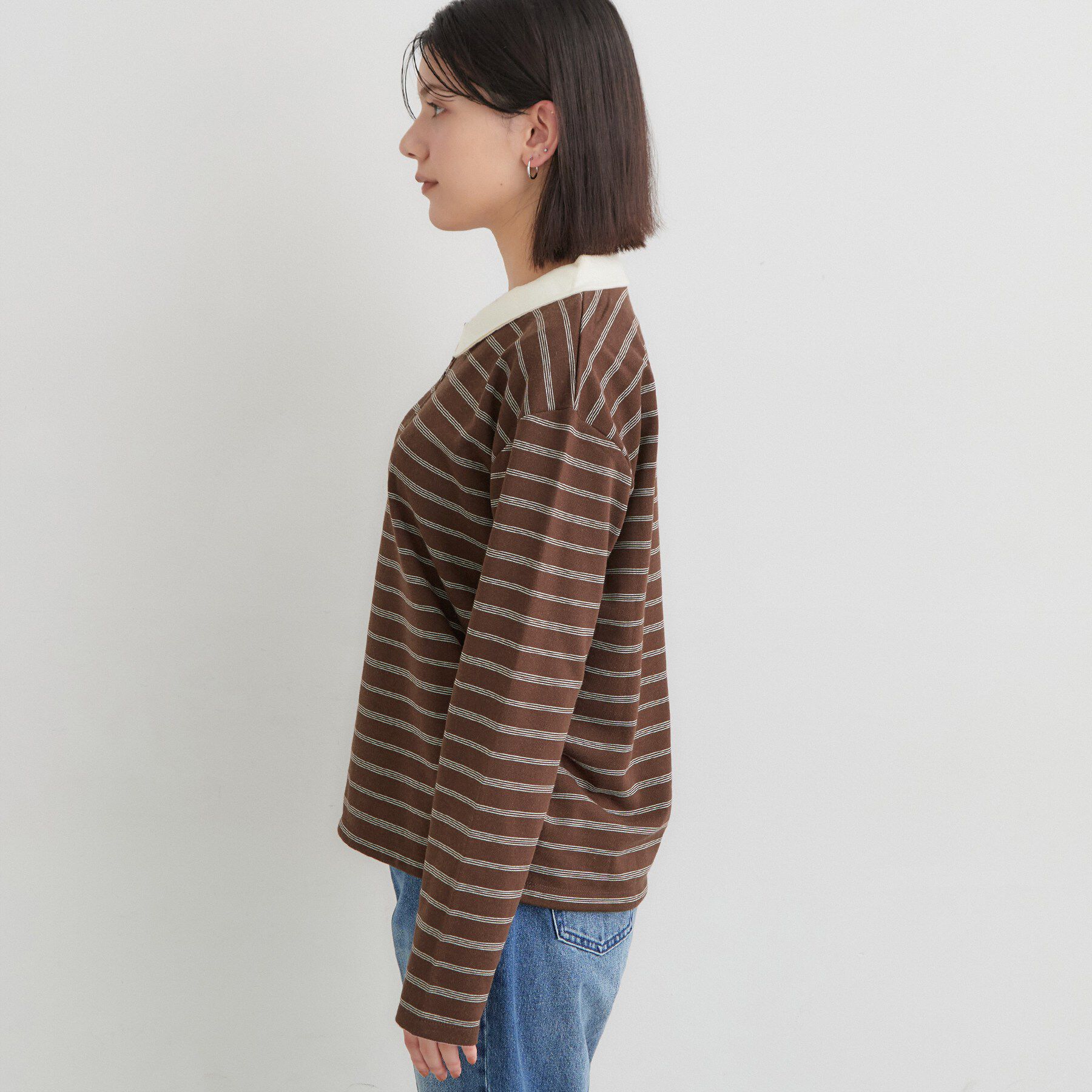 THE SHOP TK「【洗濯機OK】レトロな雰囲気漂う ボーダーポロシャツ」|ポロシャツ|