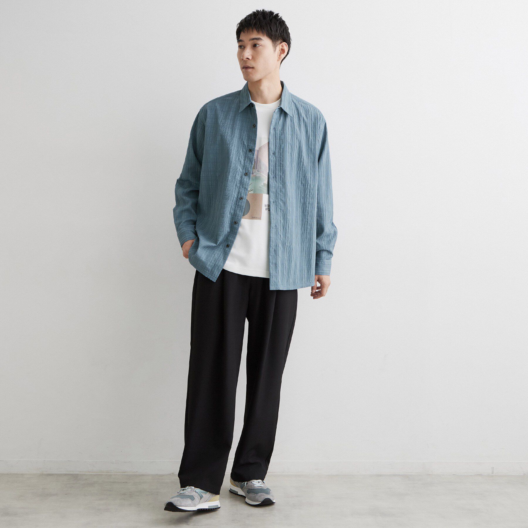THE SHOP TK「【洗濯機OK】格子織 長袖シャツ」|シャツ・ブラウス|