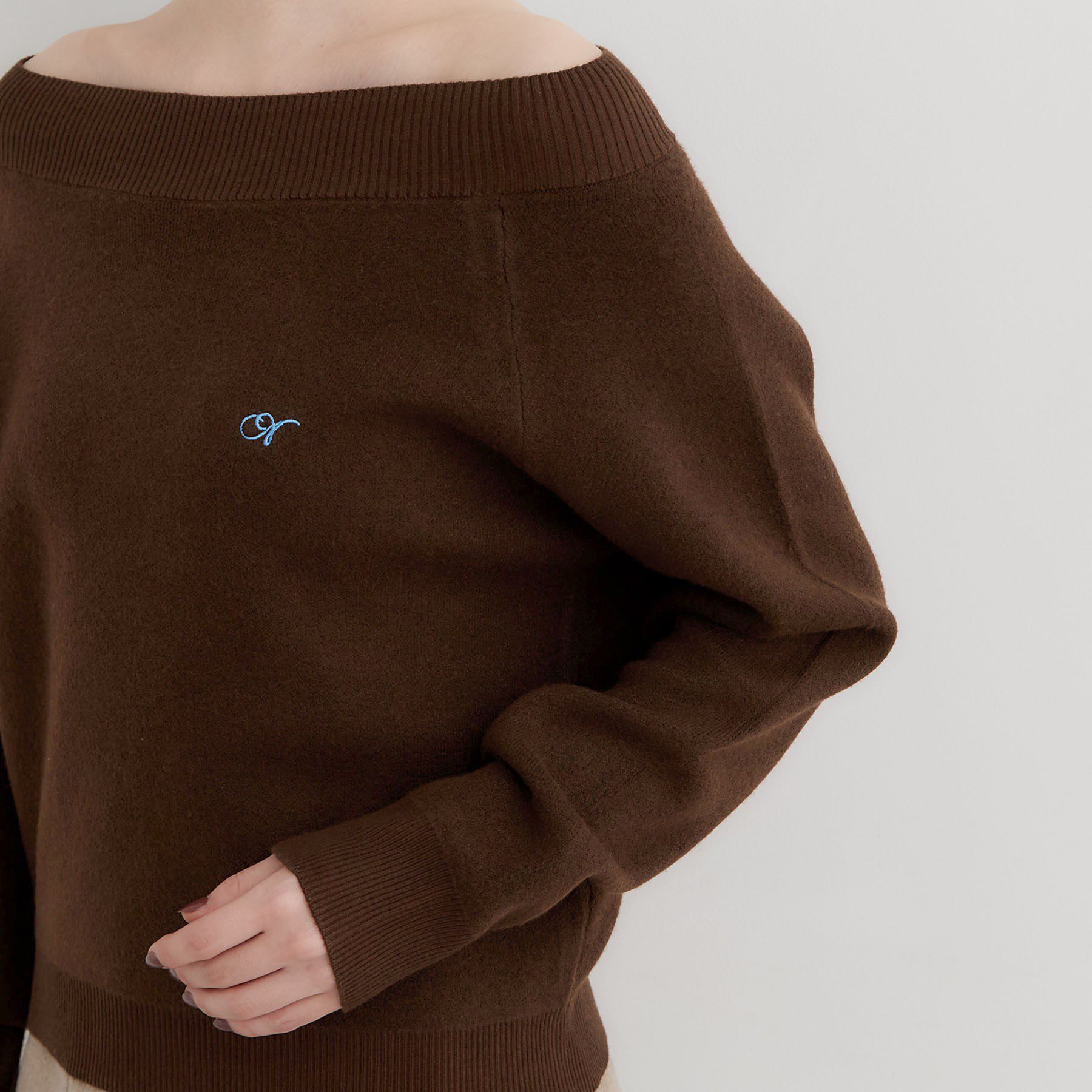 THE SHOP TK「オフショルワンポイント刺繍ニット」|ニット・セーター|