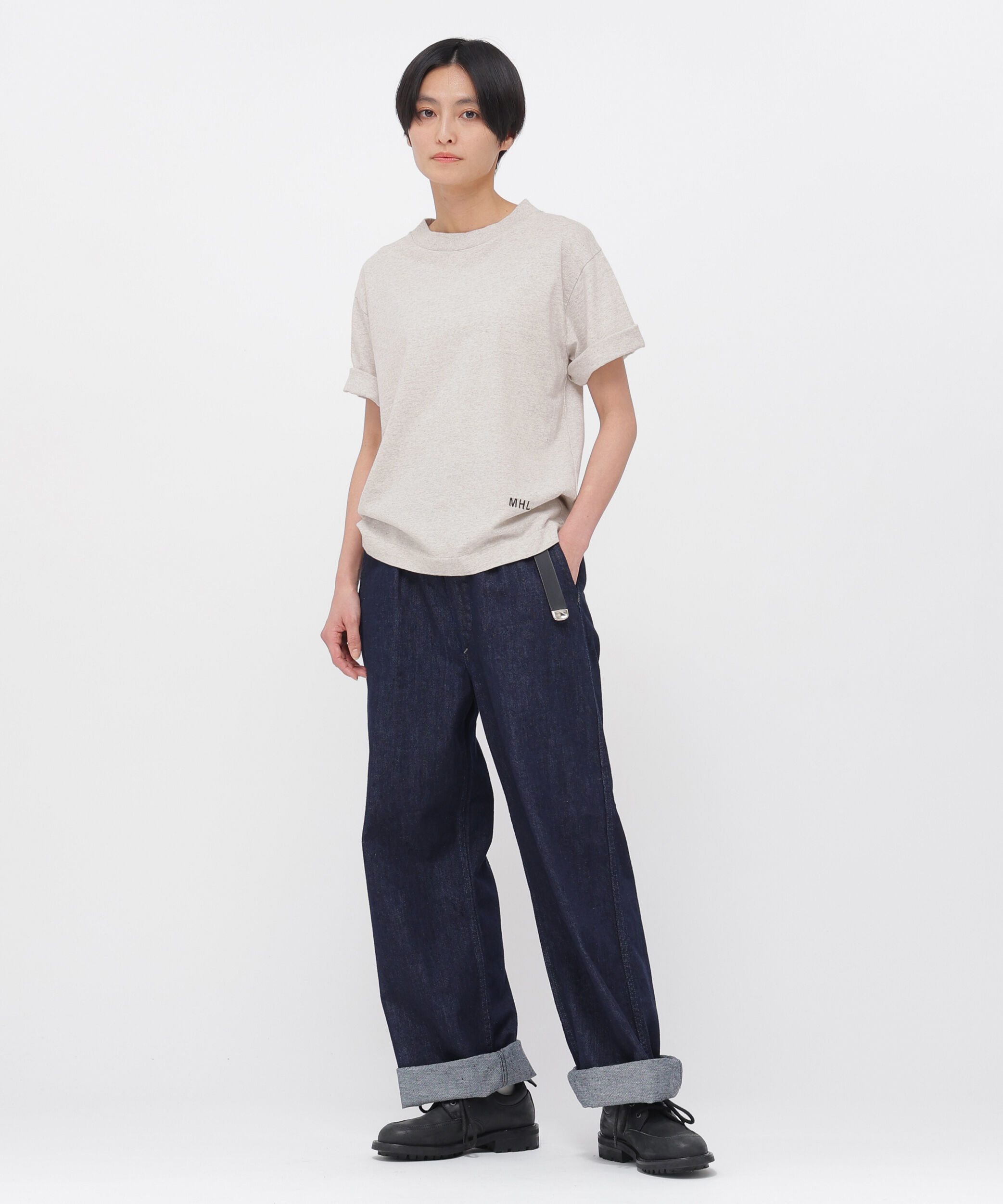 MHL.「UPCYCLED COTTON JERSEY TOP」|Tシャツ・カットソー|