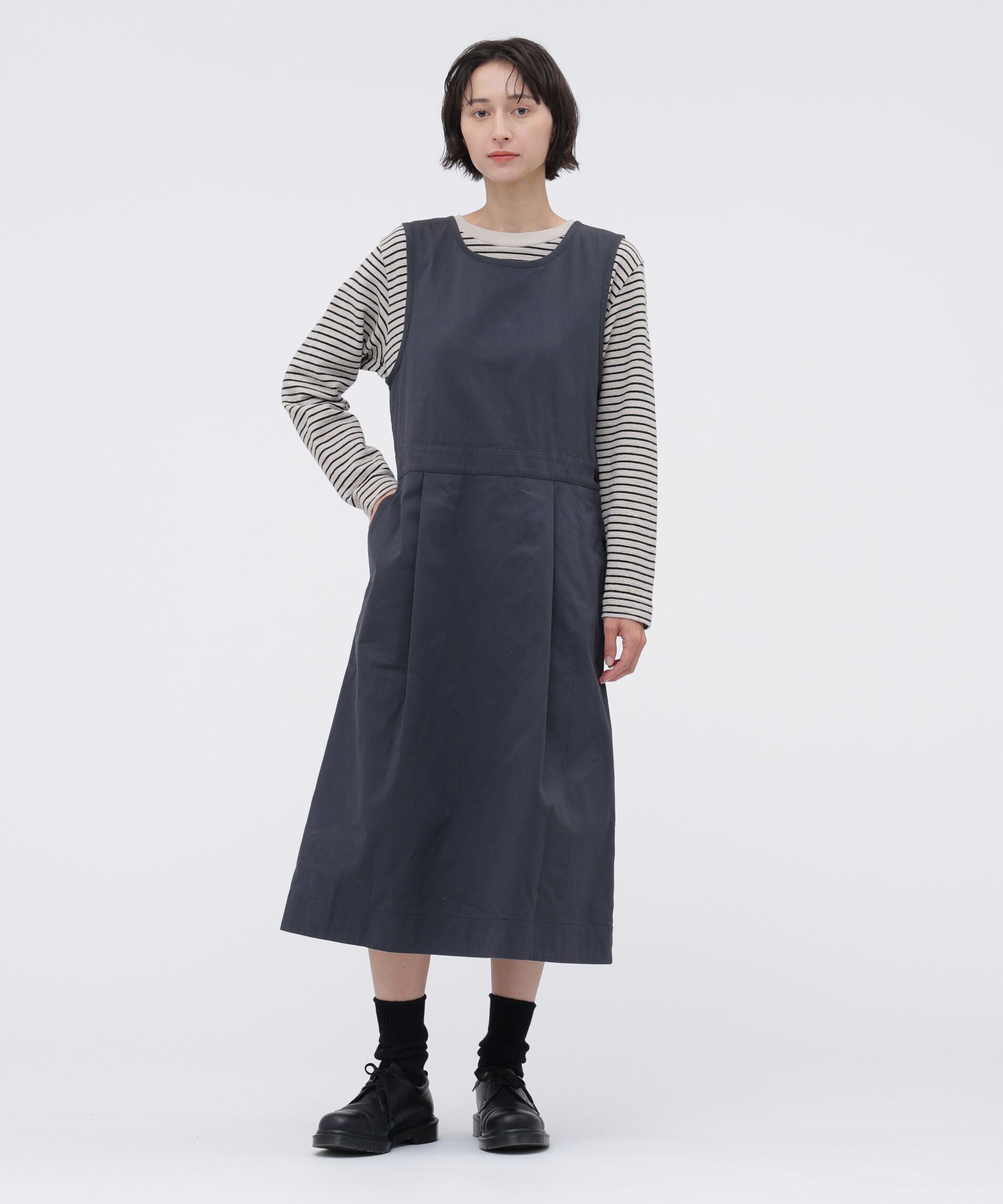 MHL.「TEXTURED COTTON STRIPE TOP」|Tシャツ・カットソー|