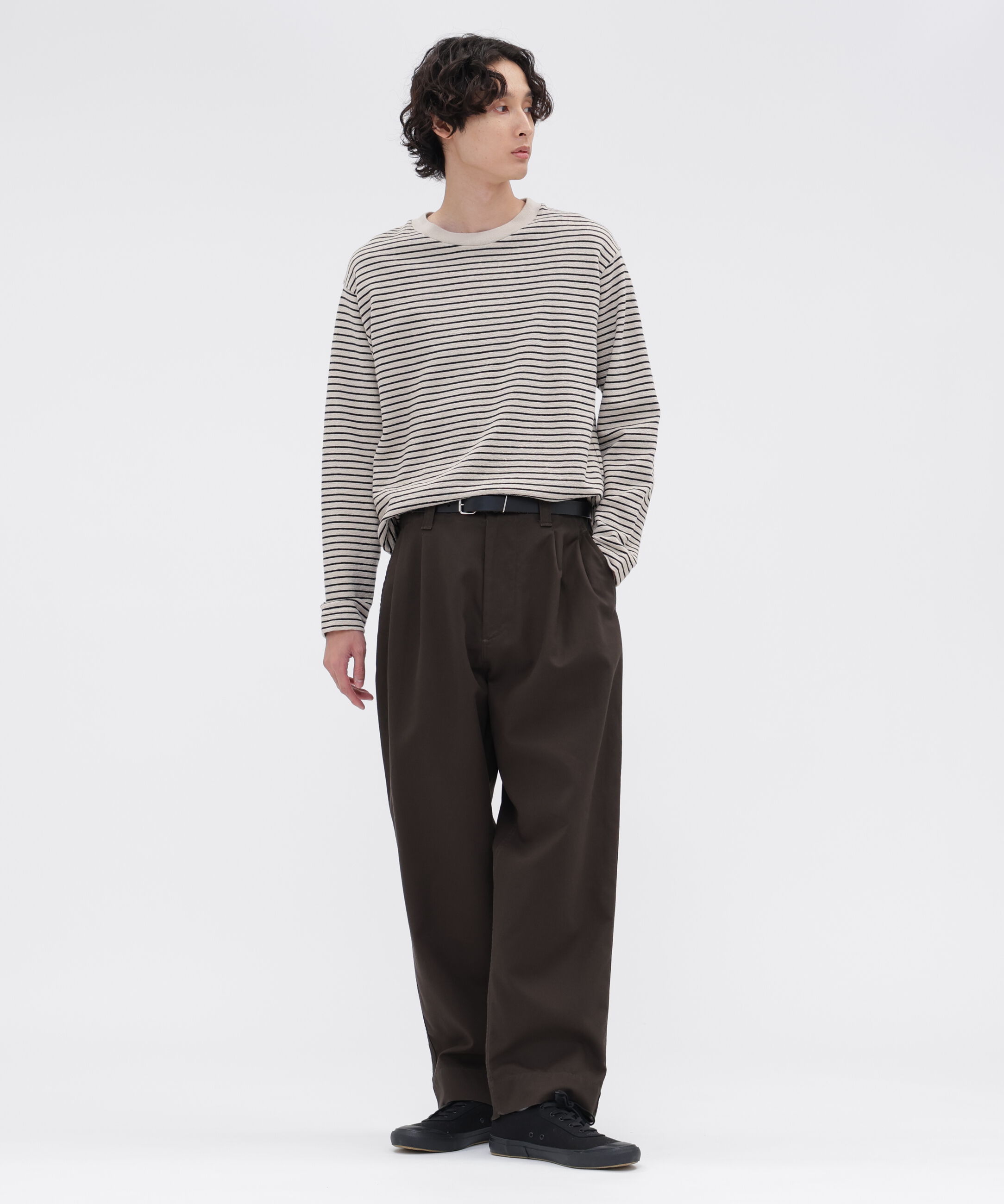 MHL.「TEXTURED COTTON STRIPE TOP」|Tシャツ・カットソー|