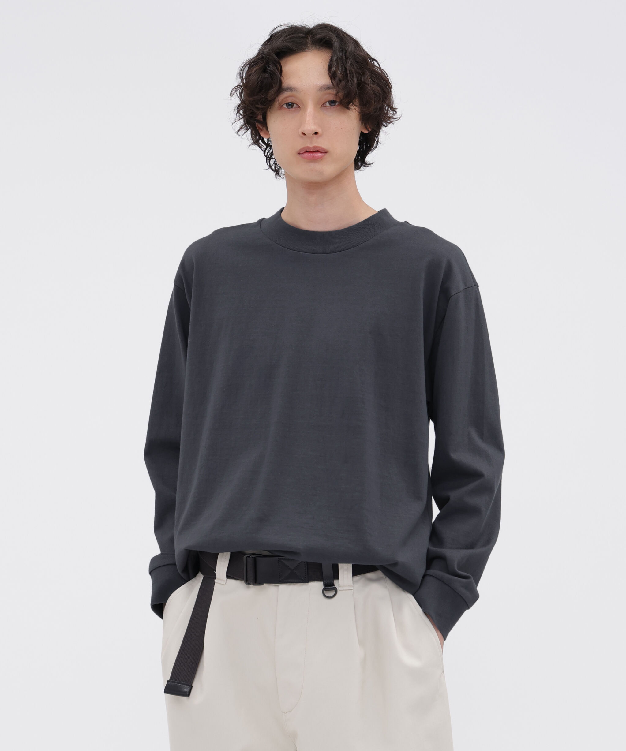 MHL.「MATTE COTTON JERSEY TOP」|Tシャツ・カットソー|MID GREY2