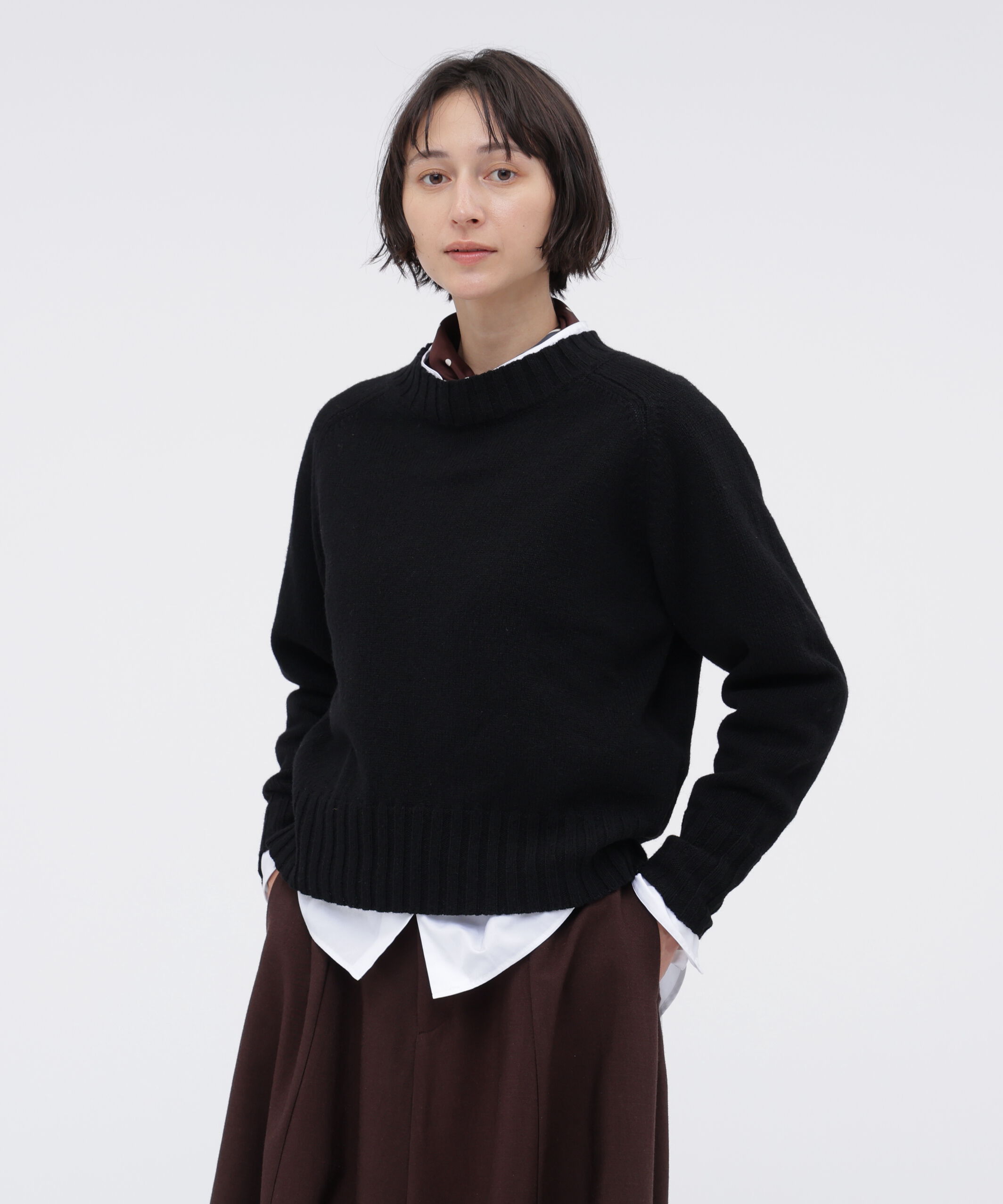 MHL.「FINE SHETLAND KNITWEAR」|ニット・セーター|BLACK
