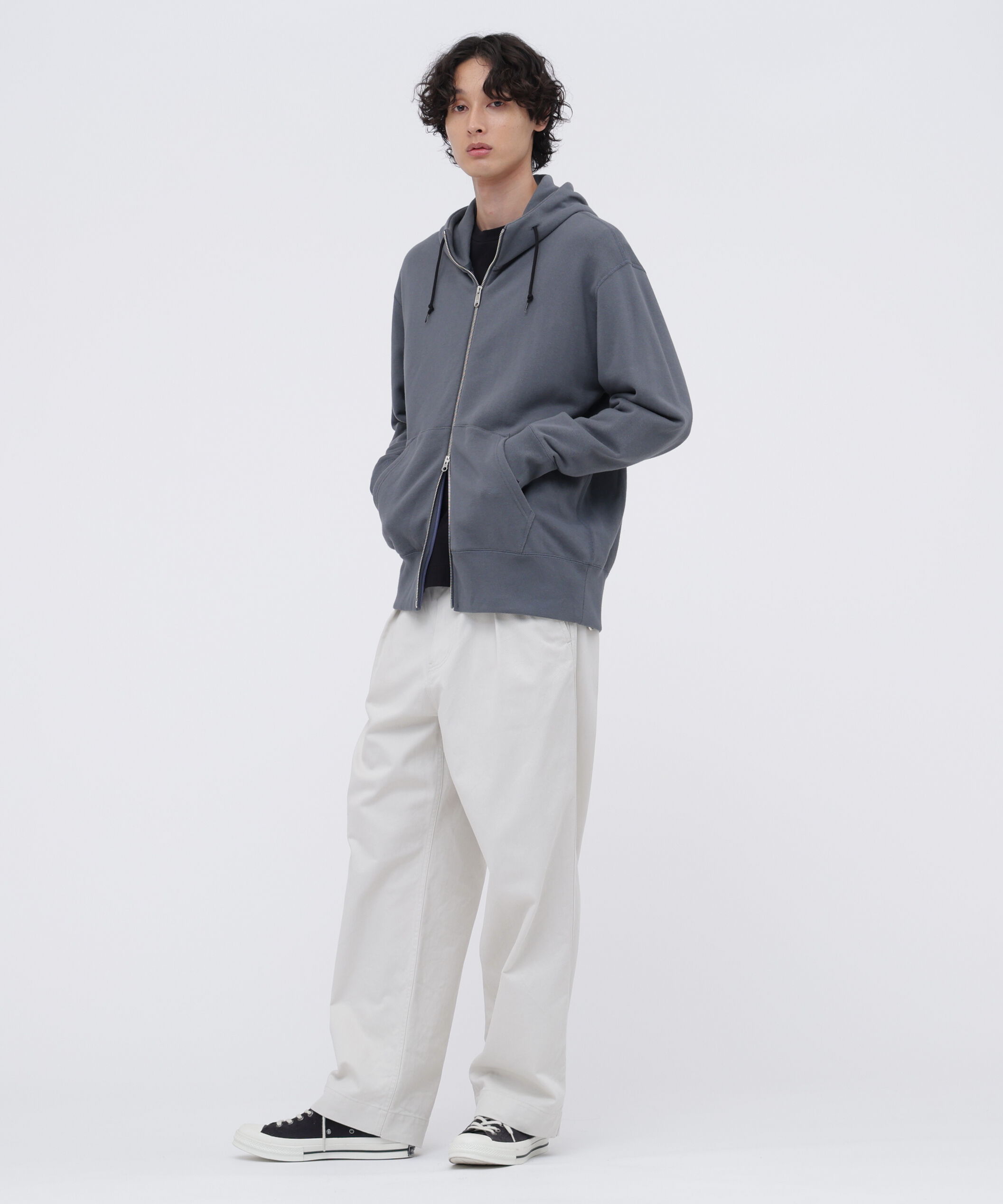MHL.「LIGHT LOOPBACK COTTON ZIP HOODY」|Tシャツ・カットソー|