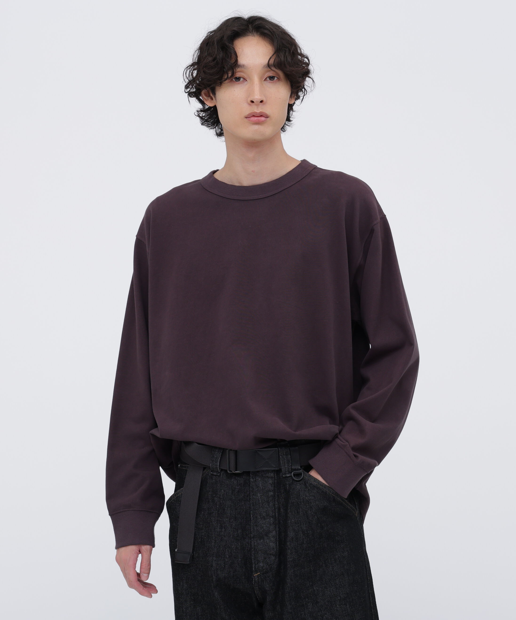 MHL.「GARMENT DYED DENSE JERSEY TOP」|Tシャツ・カットソー|DARK BROWN2