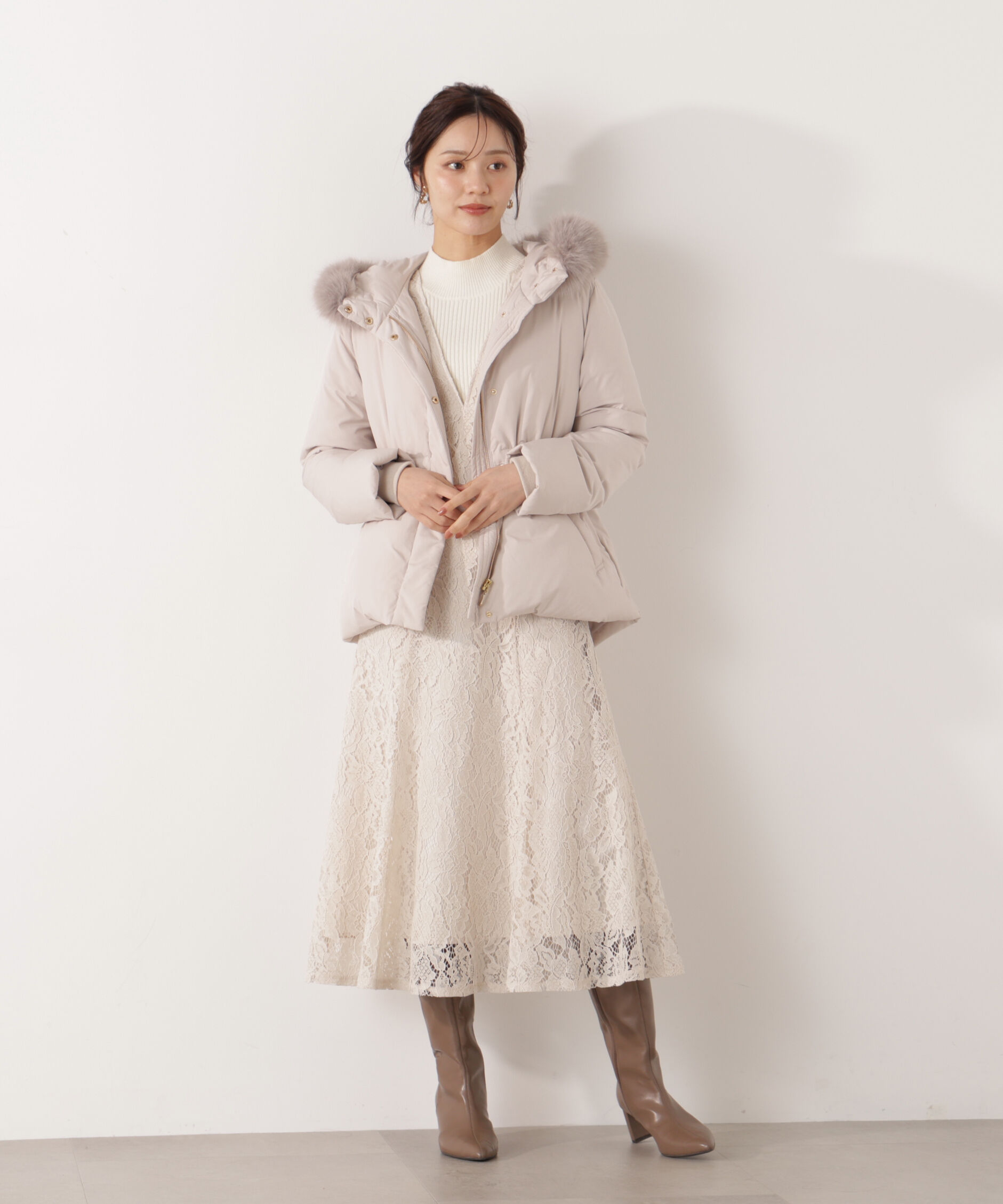 PROPORTION BODY DRESSING「Vネックレースジャンスカ 26SS」|ワンピース|