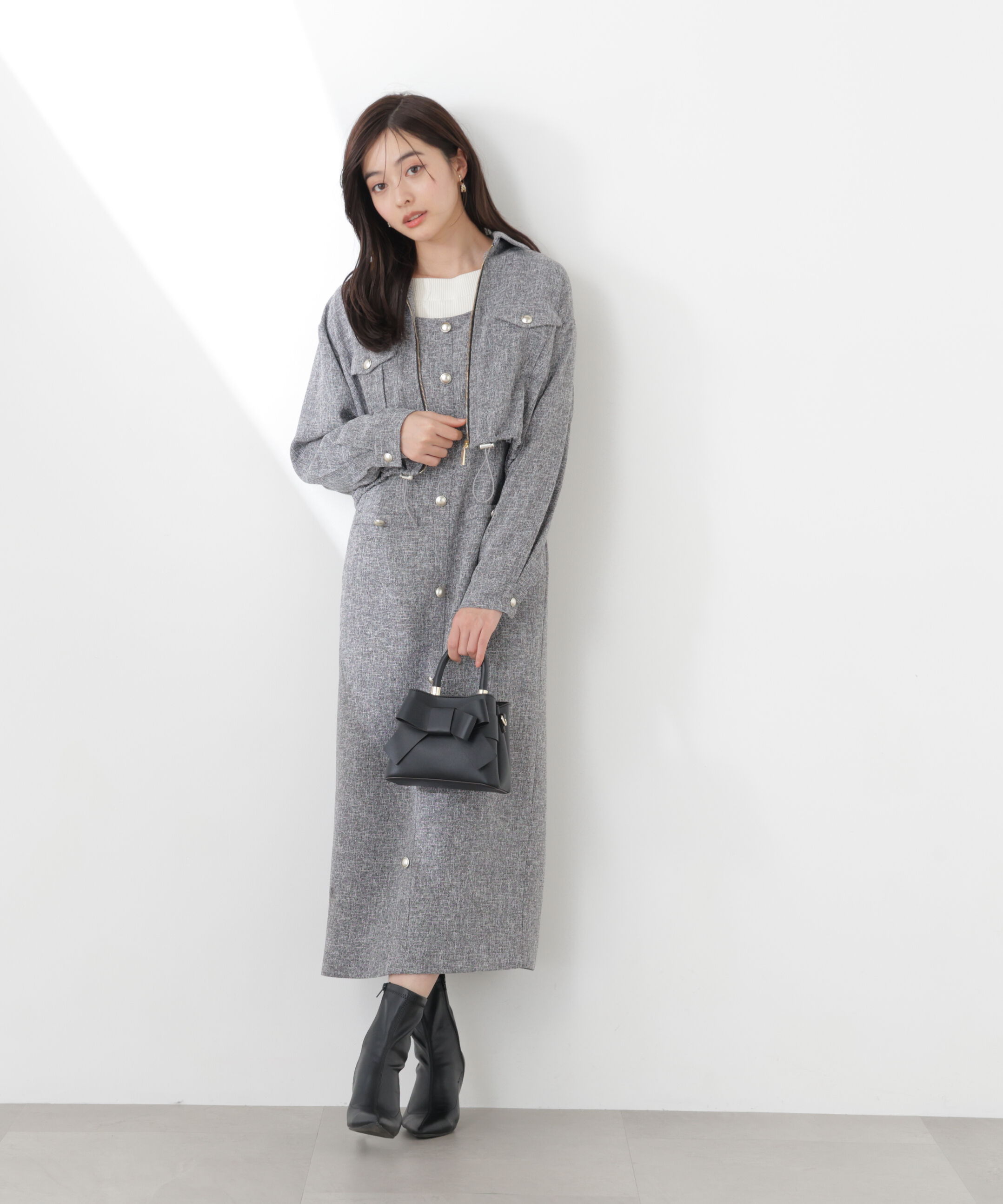 PROPORTION BODY DRESSING「スプリングツイードブルゾン　26SS」|ブルゾン・スタジャン|