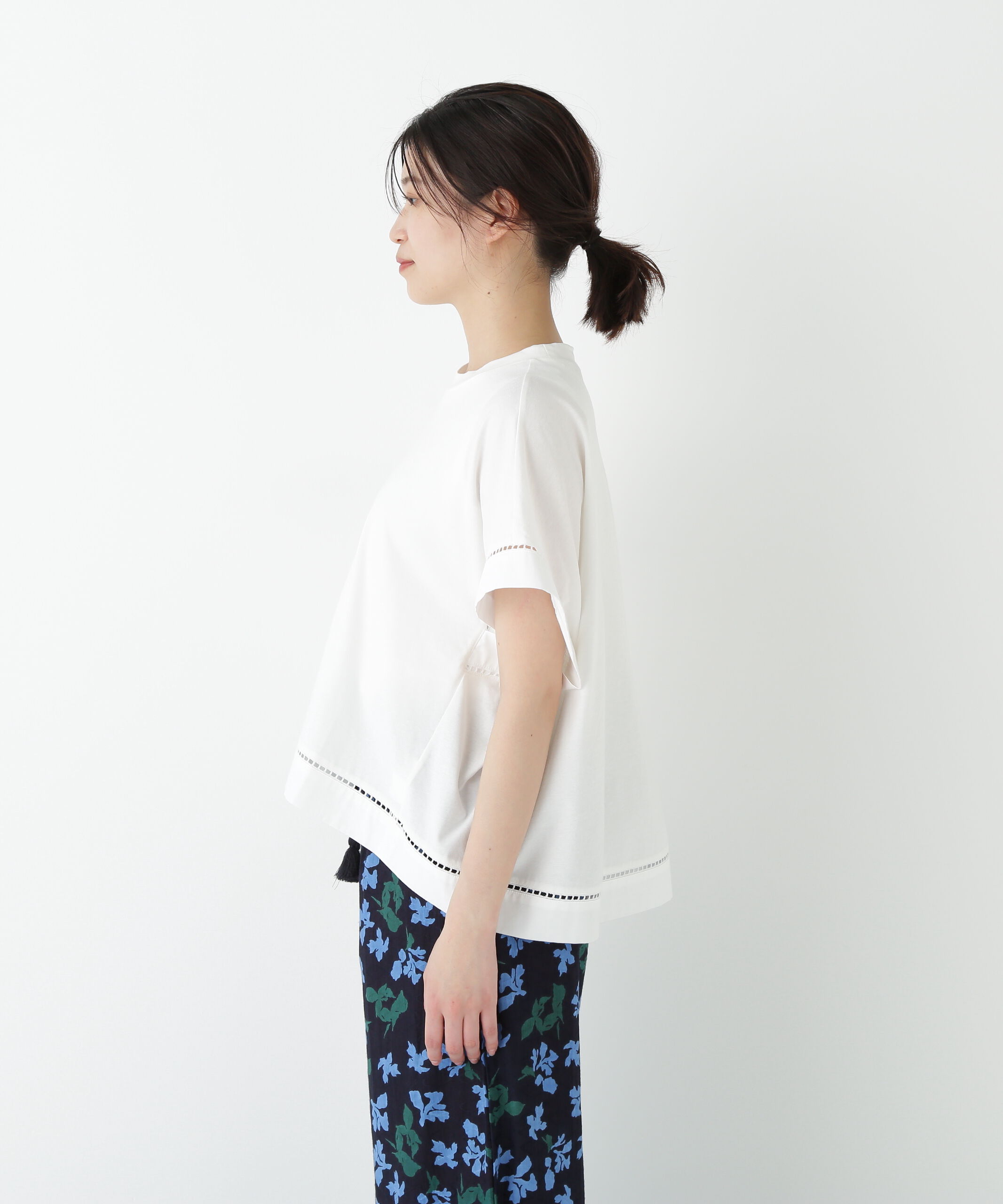  「◆布帛ドッキング半袖プルオーバー」|Tシャツ・カットソー|