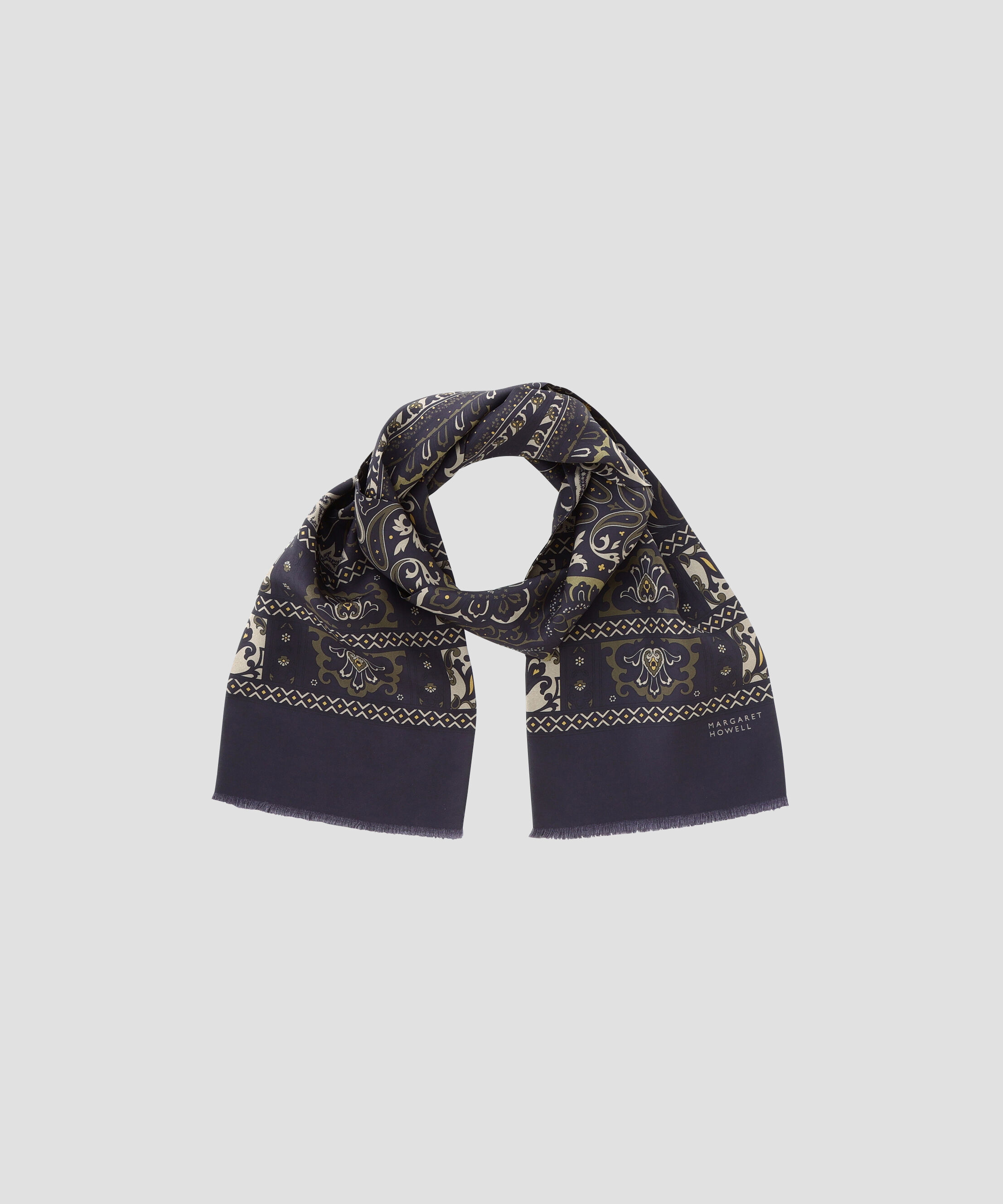  「PAISLEY SCARF SILK」|バンダナ・スカーフ|NAVY