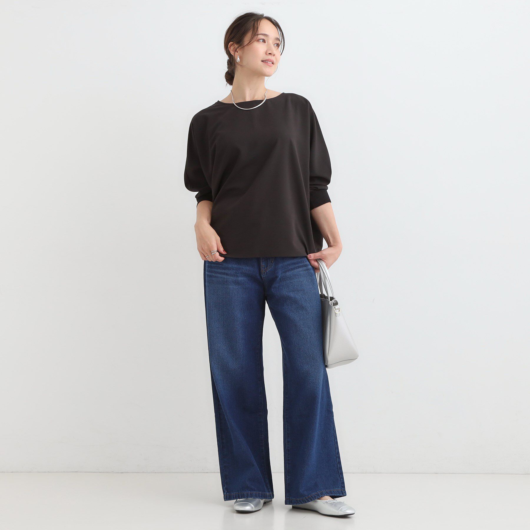 SHOO･LA･RUE「【高レビュー/洗濯後しわになりにくい】1枚でサマ見え 8分袖ドルマンブラウス」|シャツ・ブラウス|
