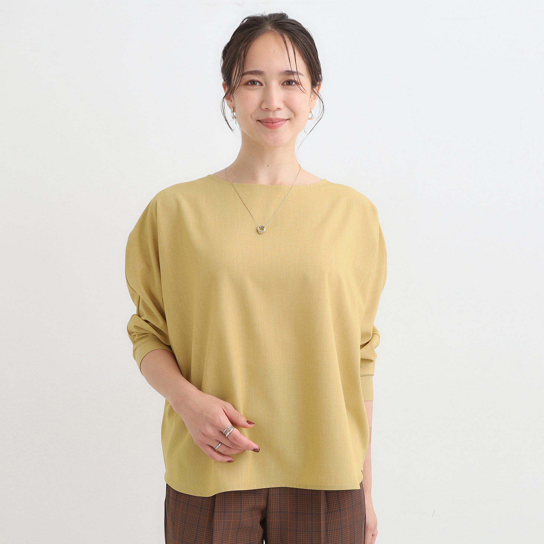 SHOO･LA･RUE「【高レビュー/洗濯後しわになりにくい】1枚でサマ見え 8分袖ドルマンブラウス」|シャツ・ブラウス|