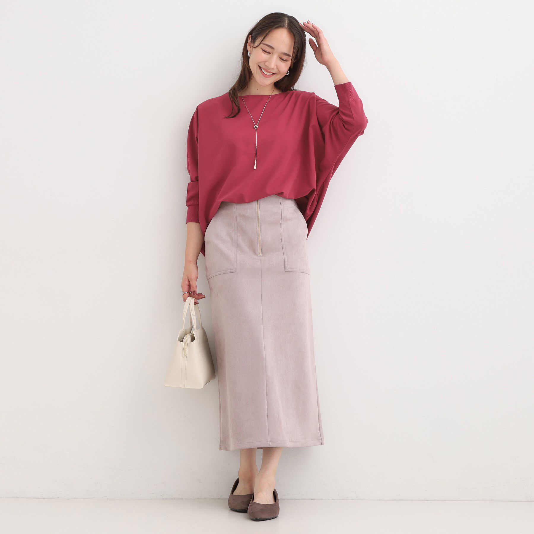 SHOO･LA･RUE「【高レビュー/洗濯後しわになりにくい】1枚でサマ見え 8分袖ドルマンブラウス」|シャツ・ブラウス|