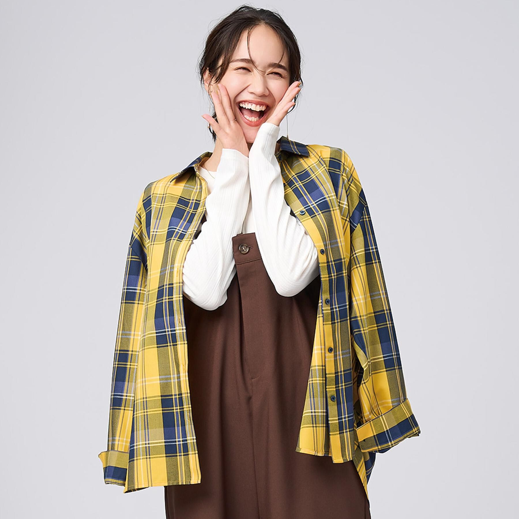 SHOO･LA･RUE「【洗濯機可/S-LL】程よい抜け感 大人のチェックシャツ」|シャツ・ブラウス|