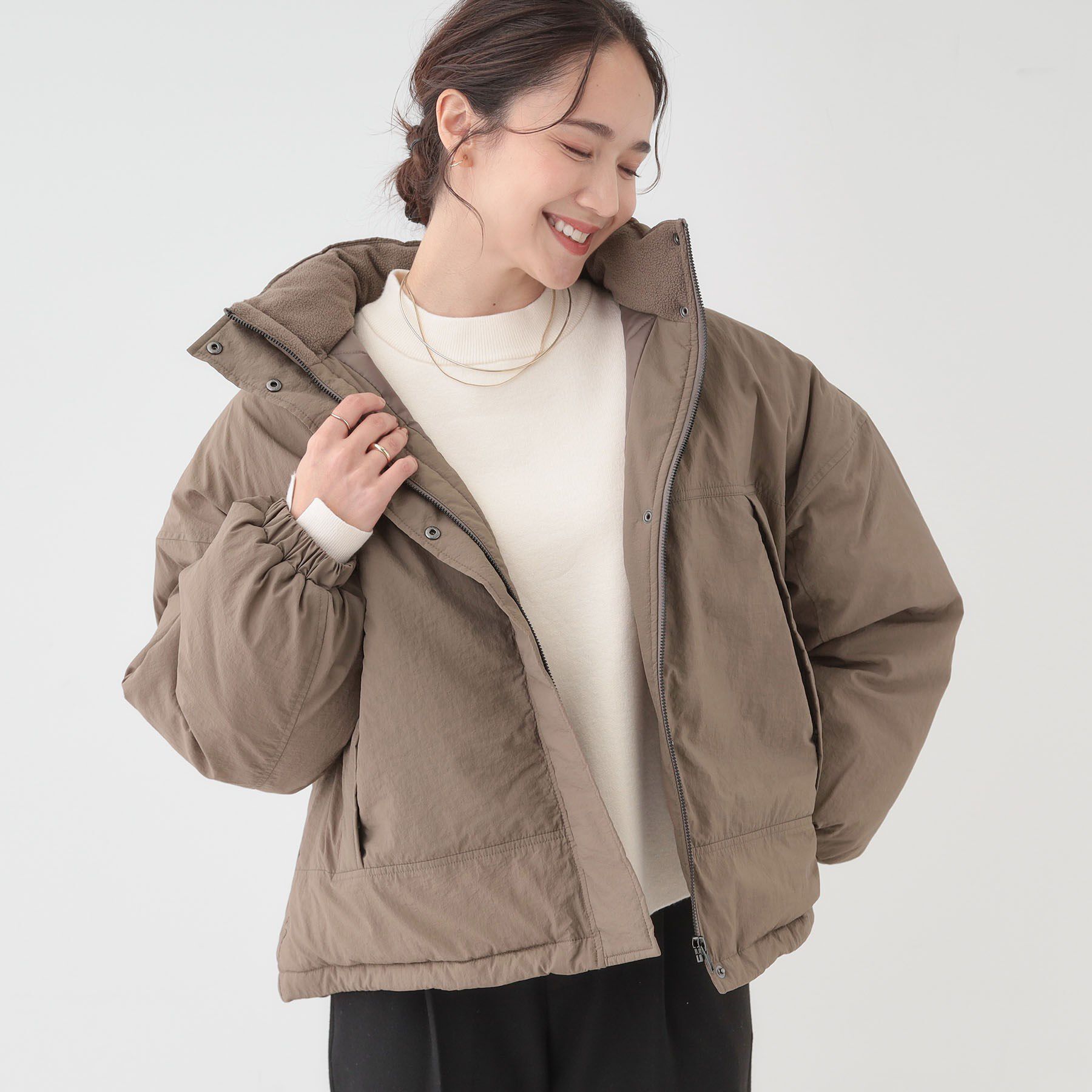 SHOO･LA･RUE「【撥水/あったか】たっぷり着られる 中綿モンスターショートコート」|ダウン|