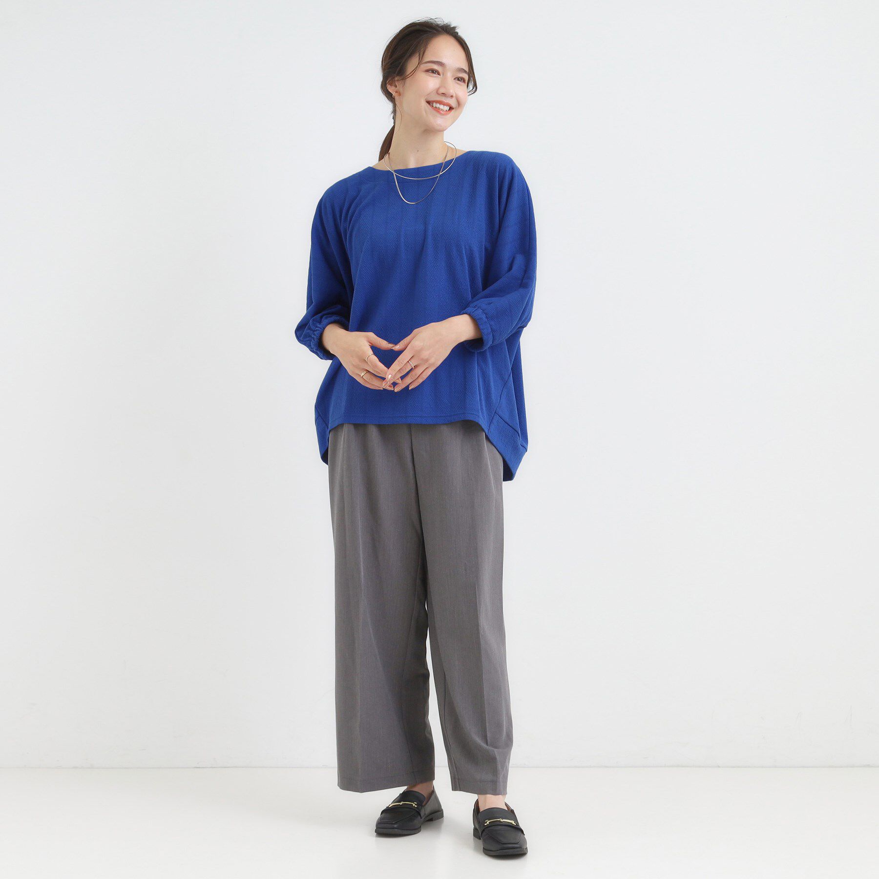 SHOO･LA･RUE「【S-LL/7分袖】ゆるシルエットが心地よい ドルマントップス」|Tシャツ・カットソー|