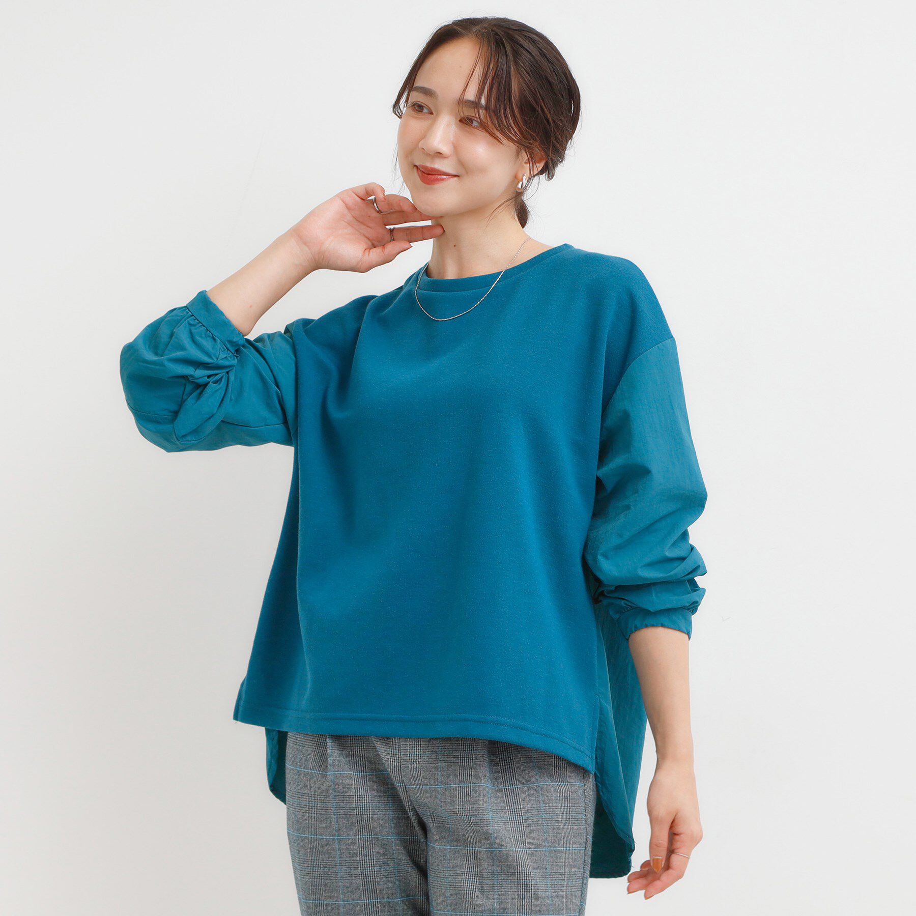 SHOO･LA･RUE「【S-LL】インせず決まる 背中タック入り パフ袖トップス」|Tシャツ・カットソー|