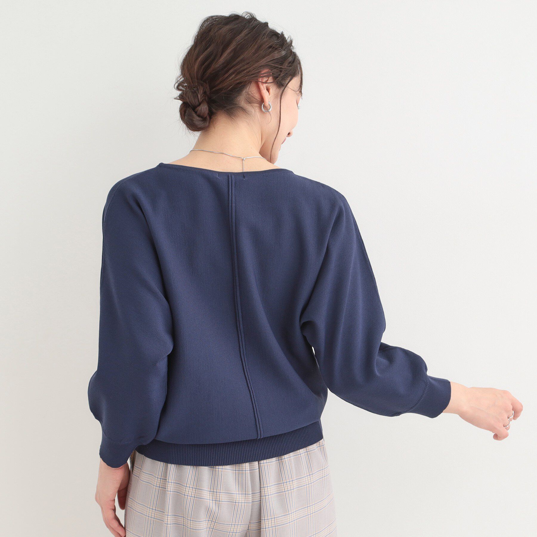 SHOO･LA･RUE「【洗濯機可/S-LL】さらりと軽やか インせず着られる すっきり見えドルマンニット」|ニット・セーター|