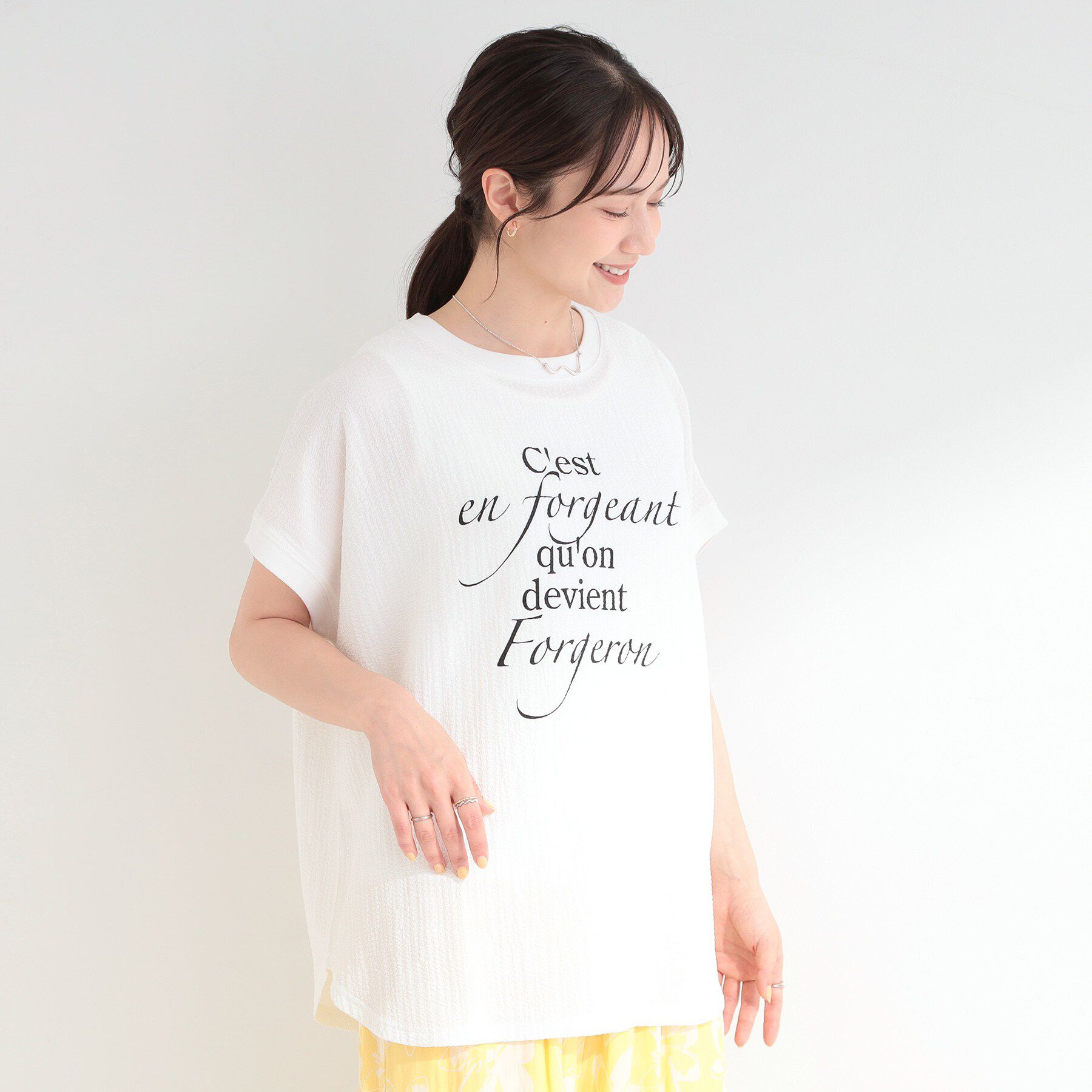 SHOO･LA･RUE「【洗濯機可】ぽこぽこさらさら アソートTシャツ」|Tシャツ・カットソー|