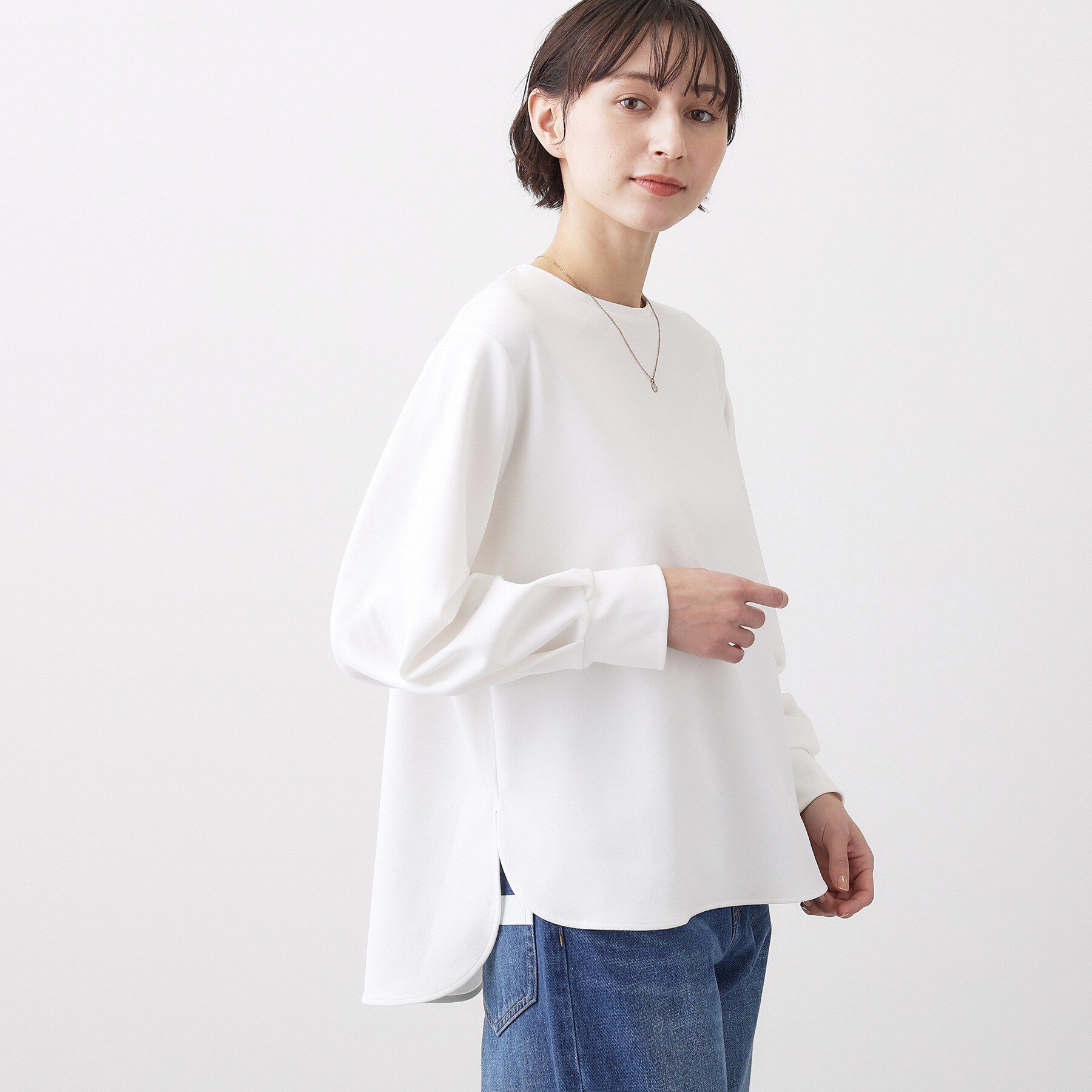 Dessin「【体型カバー/レイヤード/洗える】ジョーゼットプルオーバーブラウス」|シャツ・ブラウス|