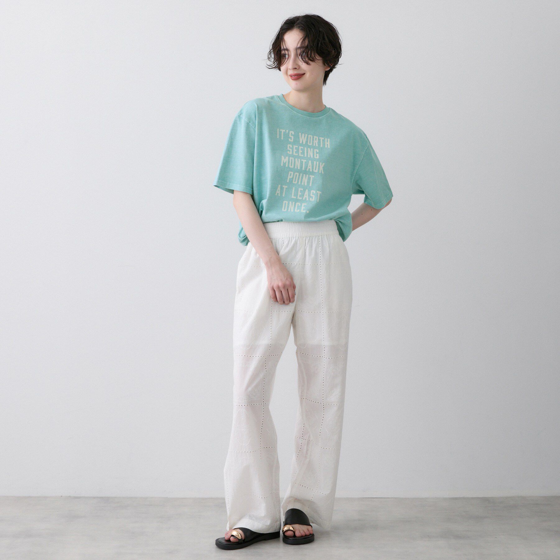 Dessin「【ユニセックス/洗える】ピグメントロゴTシャツ」|Tシャツ・カットソー|