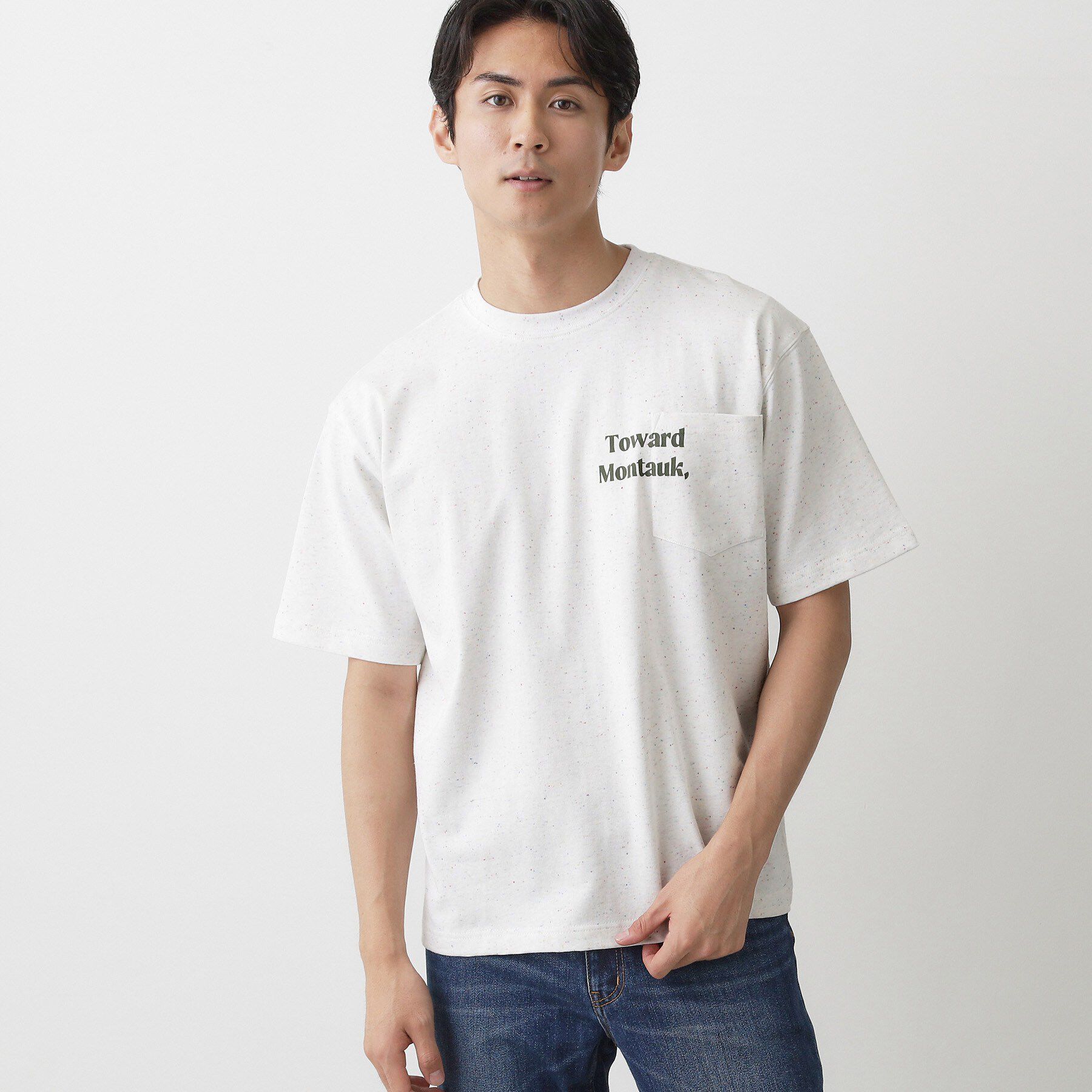 Dessin「カラーネップ ポケットTシャツ」|Tシャツ・カットソー|ホワイト(002)