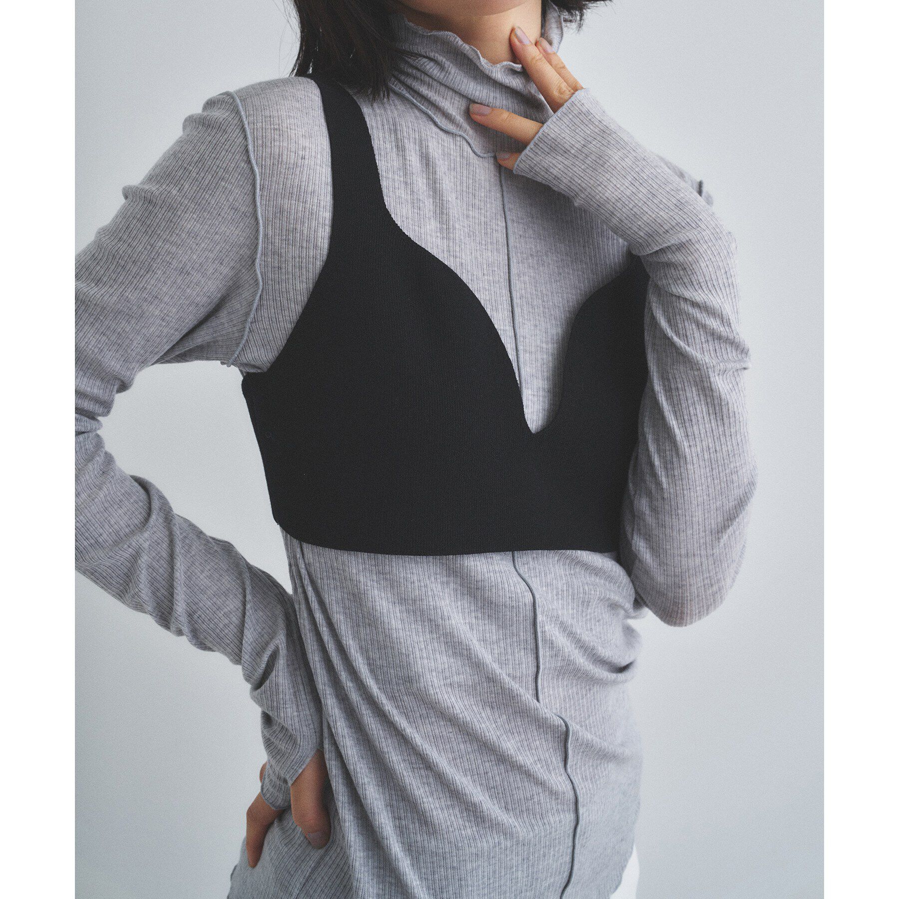 CODE A「edge-fit ribbed turtleneck」|Tシャツ・カットソー|