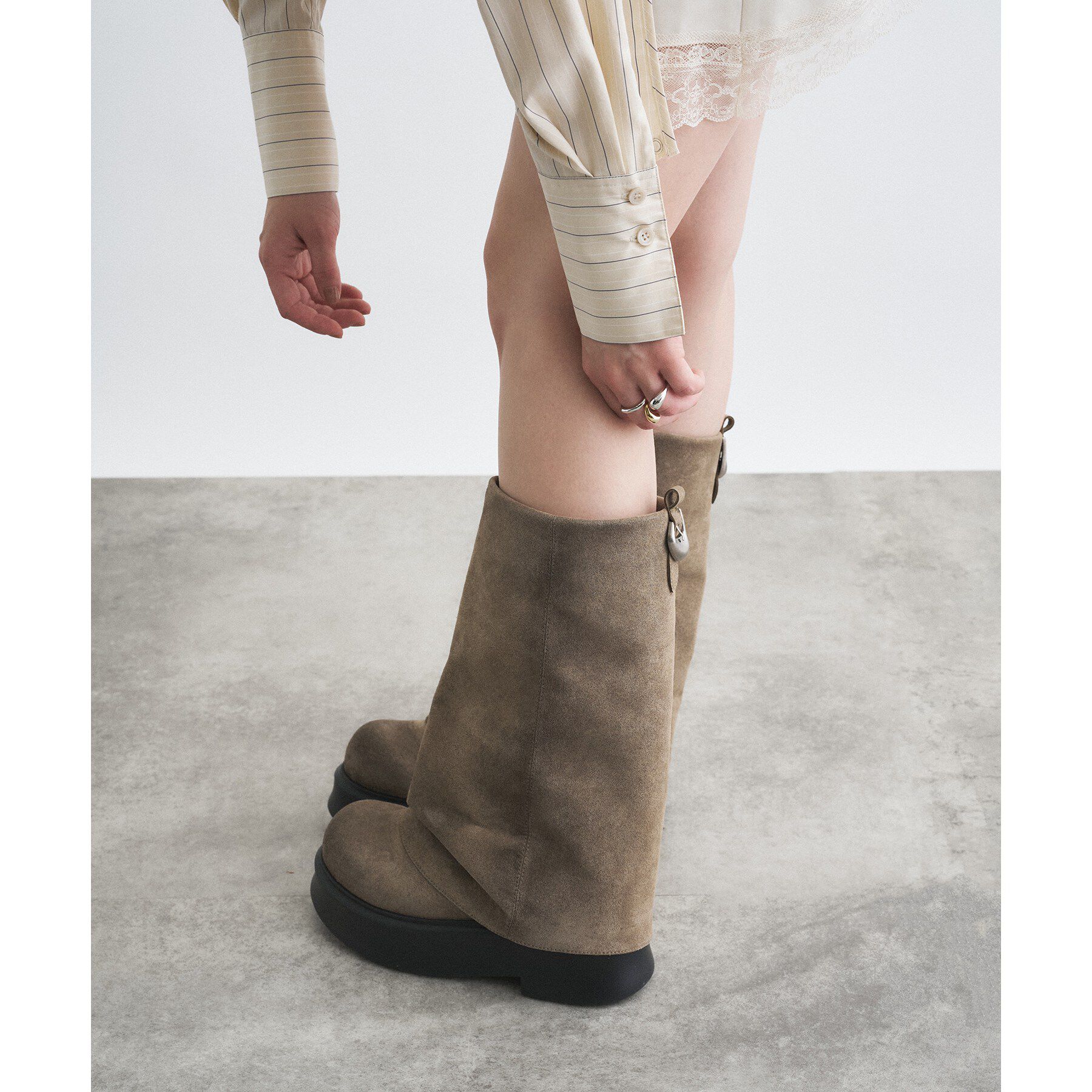 CODE A「ALM．｜BELUGA COVER BOOTS」|ショートブーツ|ベージュ(052)