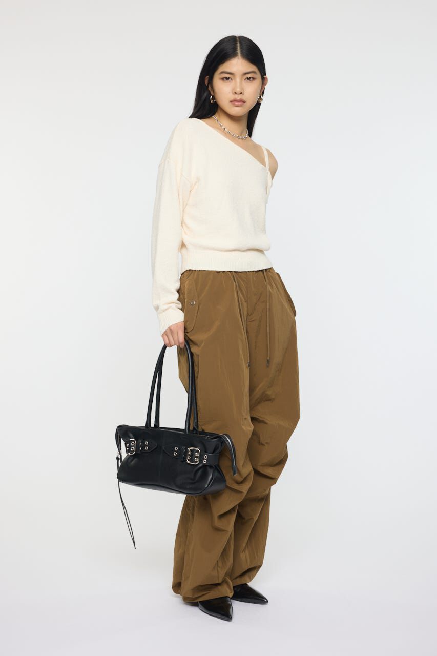 MOUSSY「BUTTON STRAP ワンショルダートップス」|ニット・セーター|